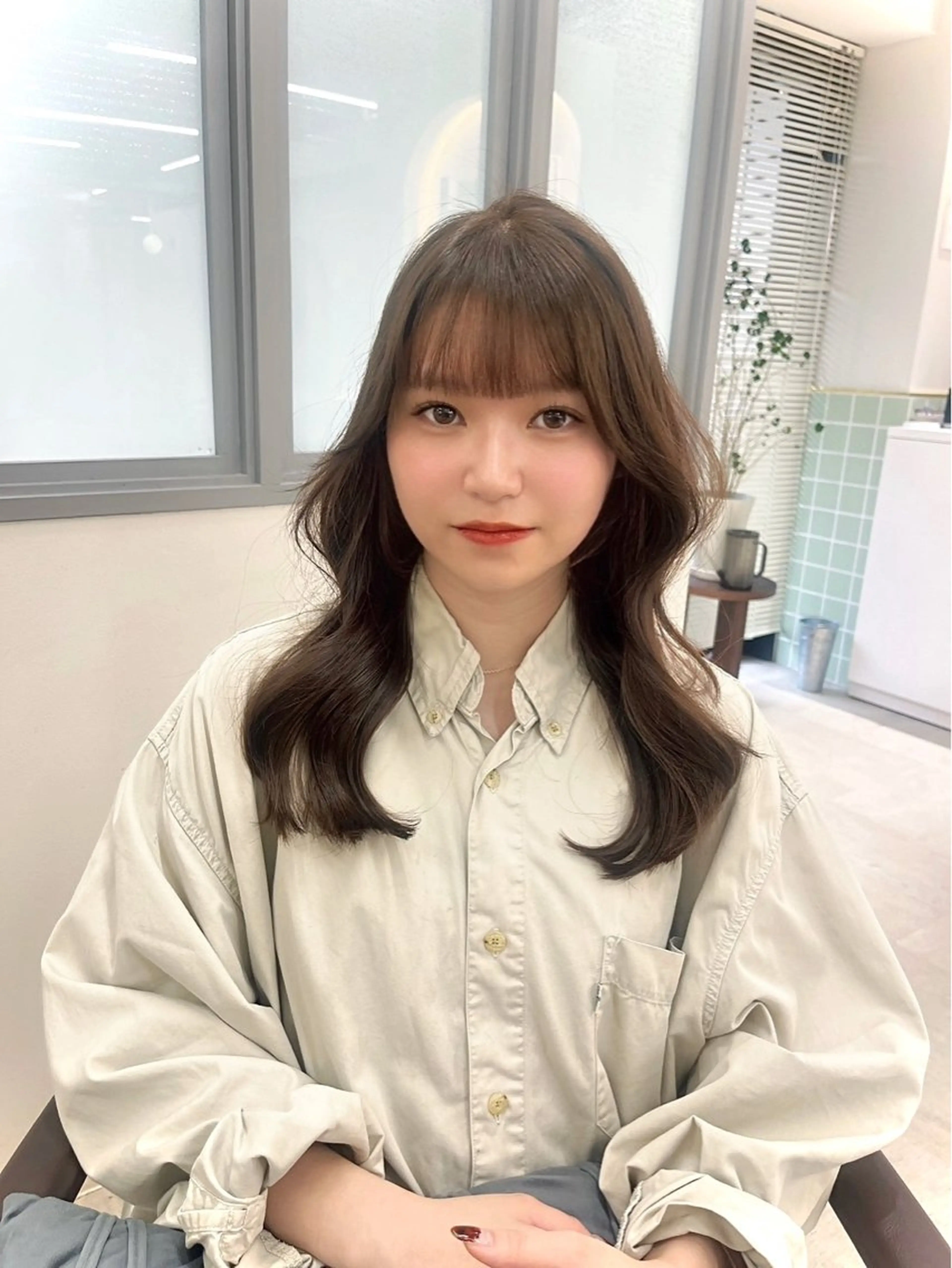 ミディアム カット ヘアカラー トリートメント ヘッドスパ 艶カラー/髪質改善 /HANAのヘアスタイル
