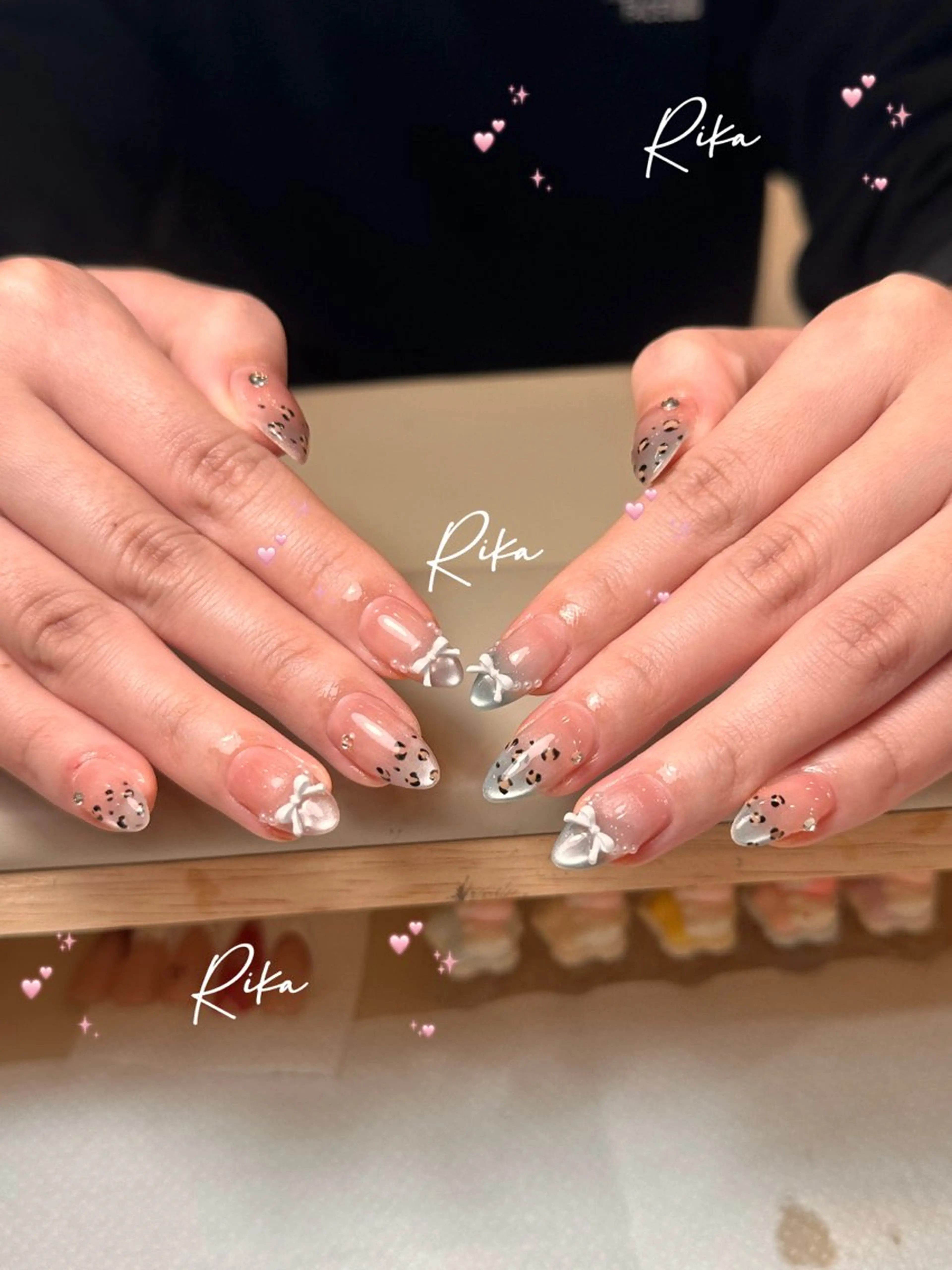 ネイル ピンク リボン ハンドネイル り かのネイルデザイン