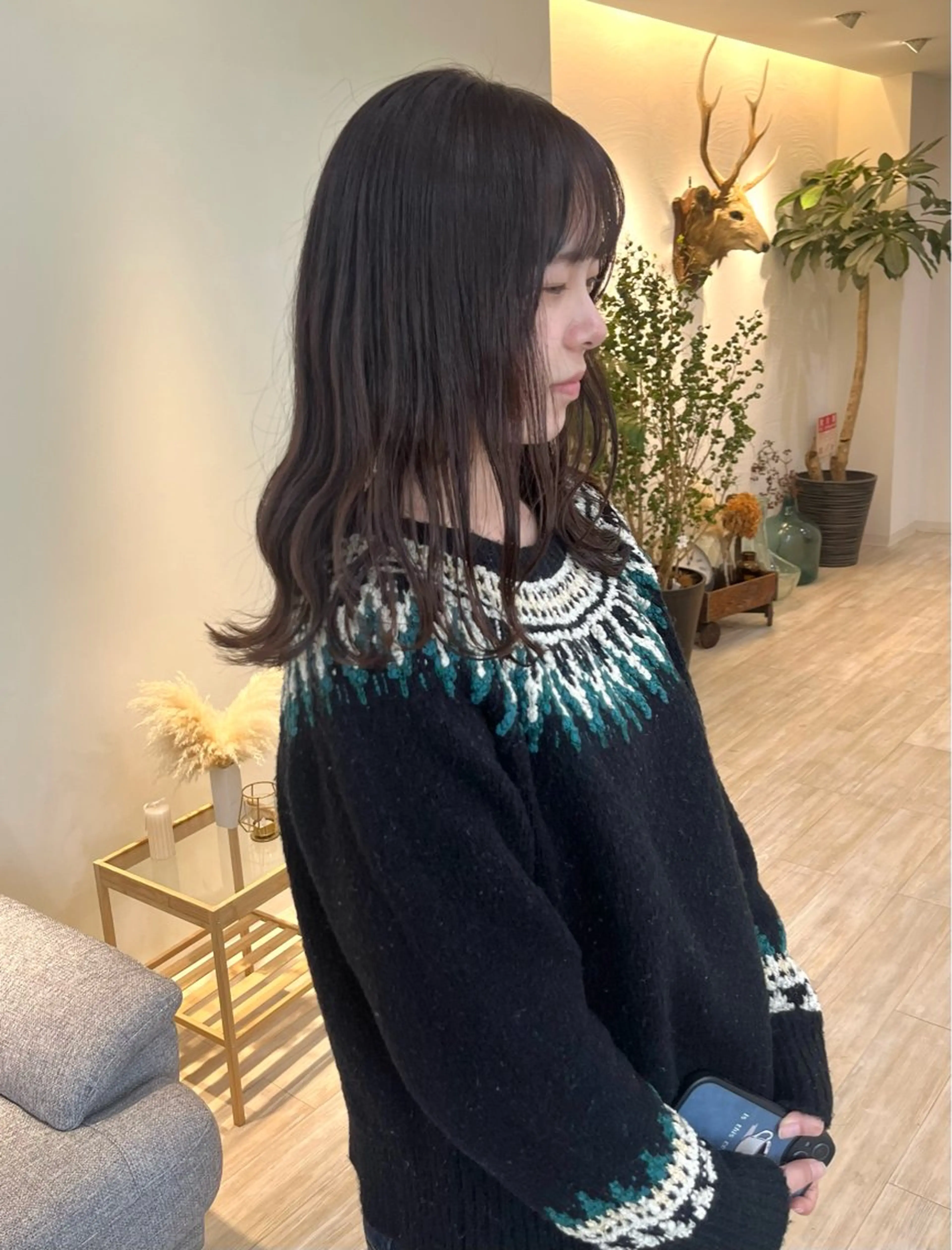 ミディアム つぼみ/パーマ ／レイヤー／ボブのヘアスタイル