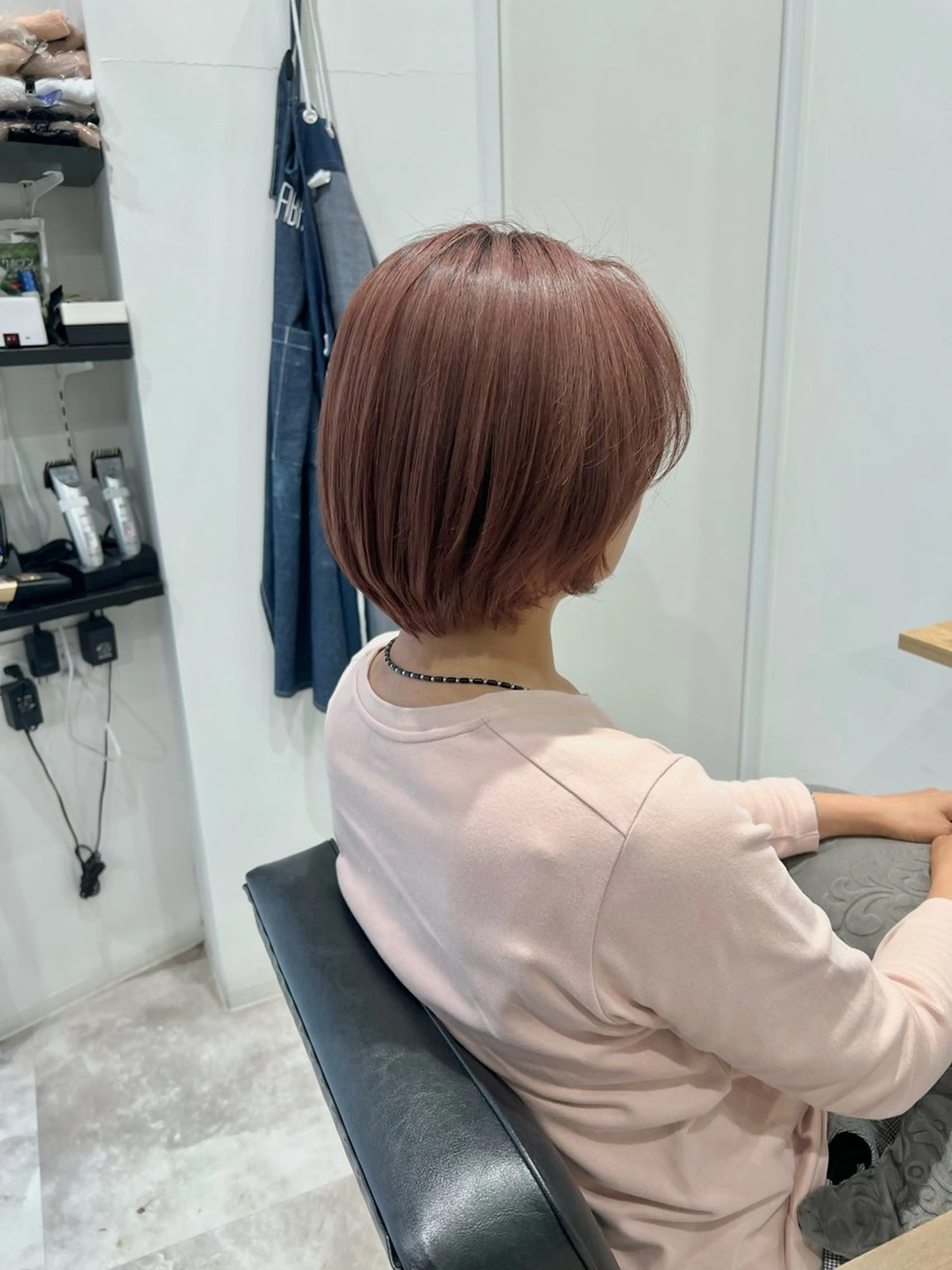 ショート カラー ショートボブ ブリーチ ピンクカラー ボブ ショートヘア カット ヘアカラー トリートメント 黒阪 なみのヘアスタイル