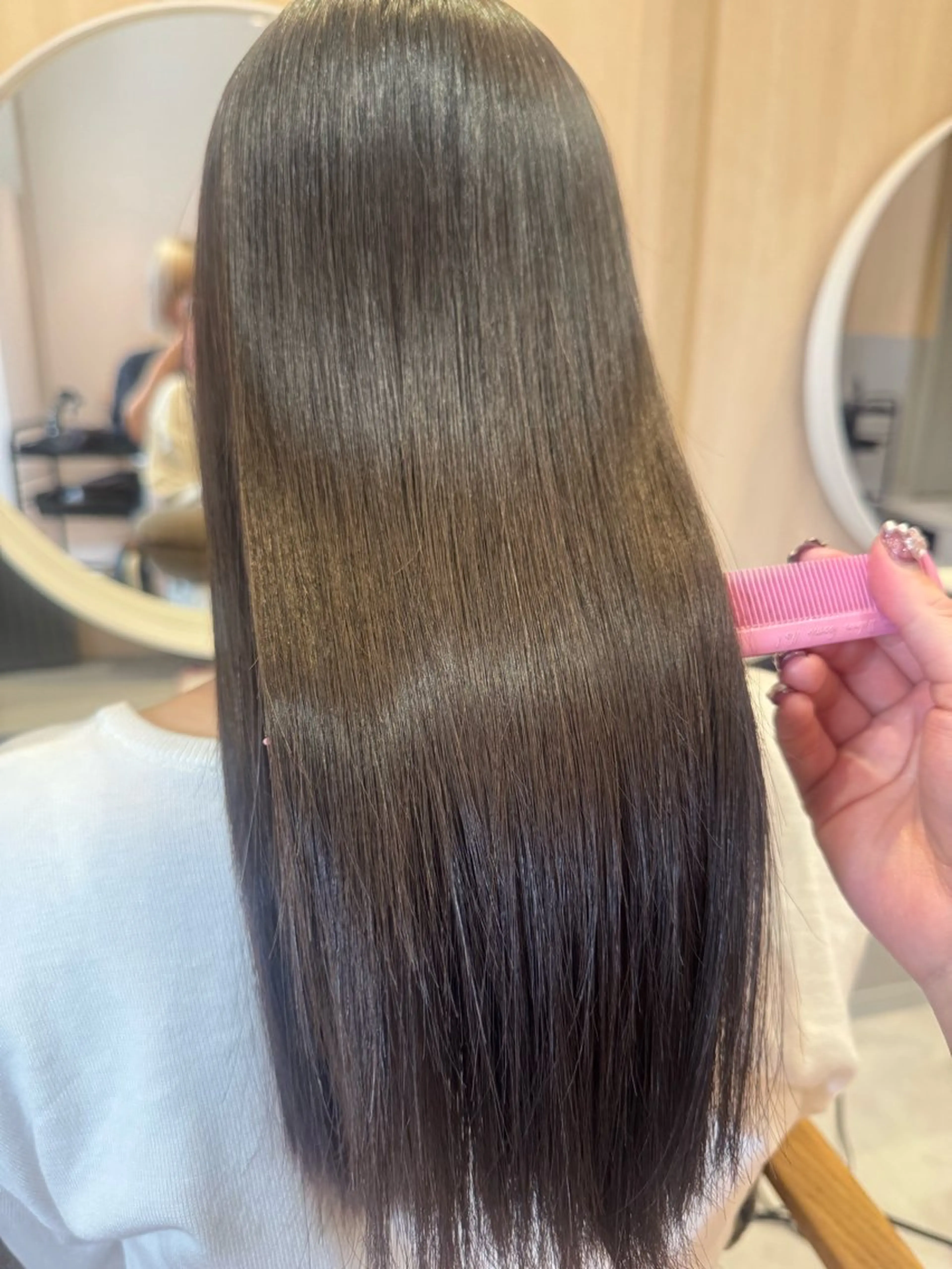 ロング カット 縮毛矯正 BELLE by revo所属・𝘀𝗮𝗲 ⑅*/ 艶髪/ショートボブのヘアスタイル