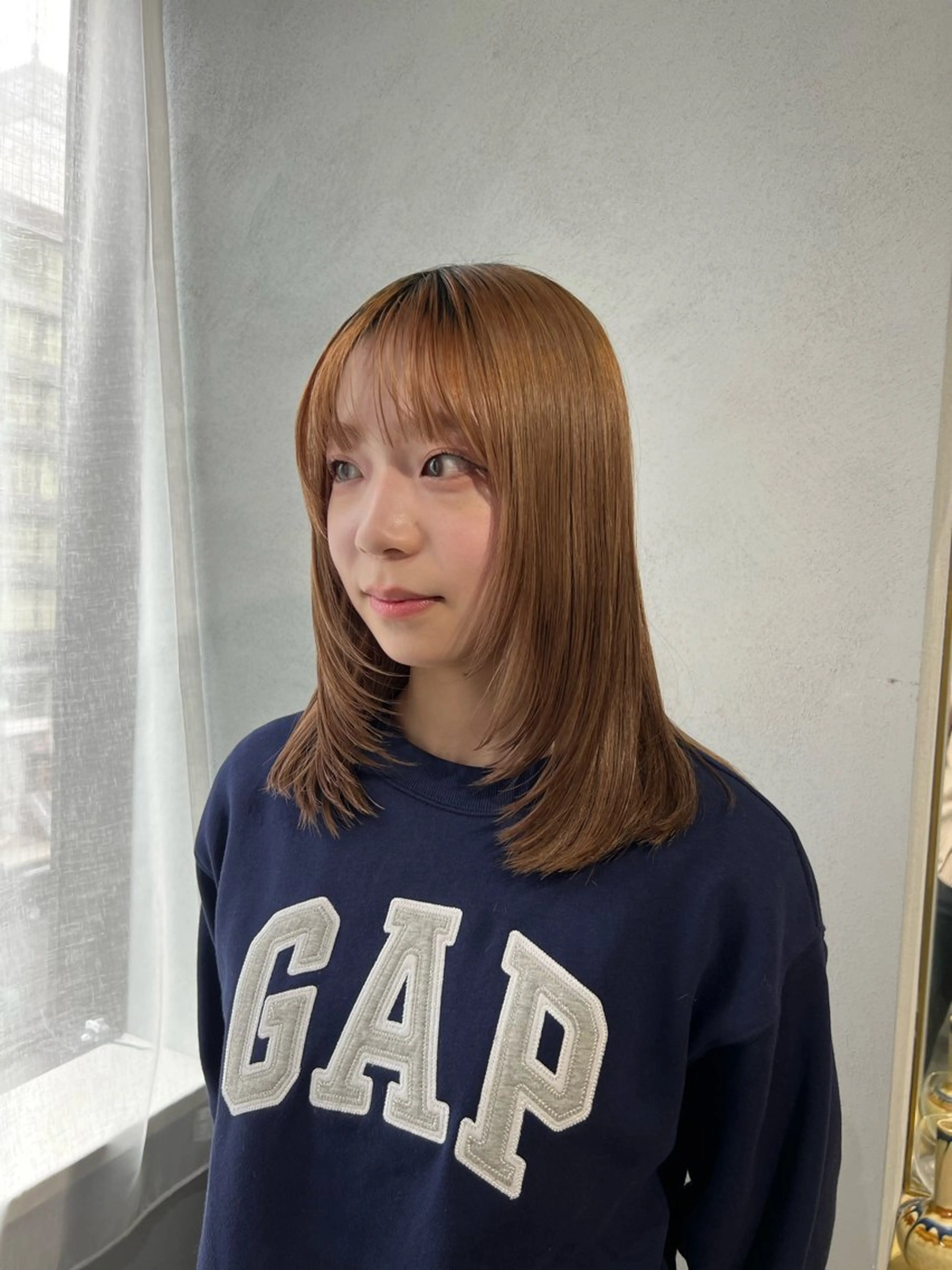 ミディアム カラー akane/ボブ /ブラウンベージュのヘアスタイル