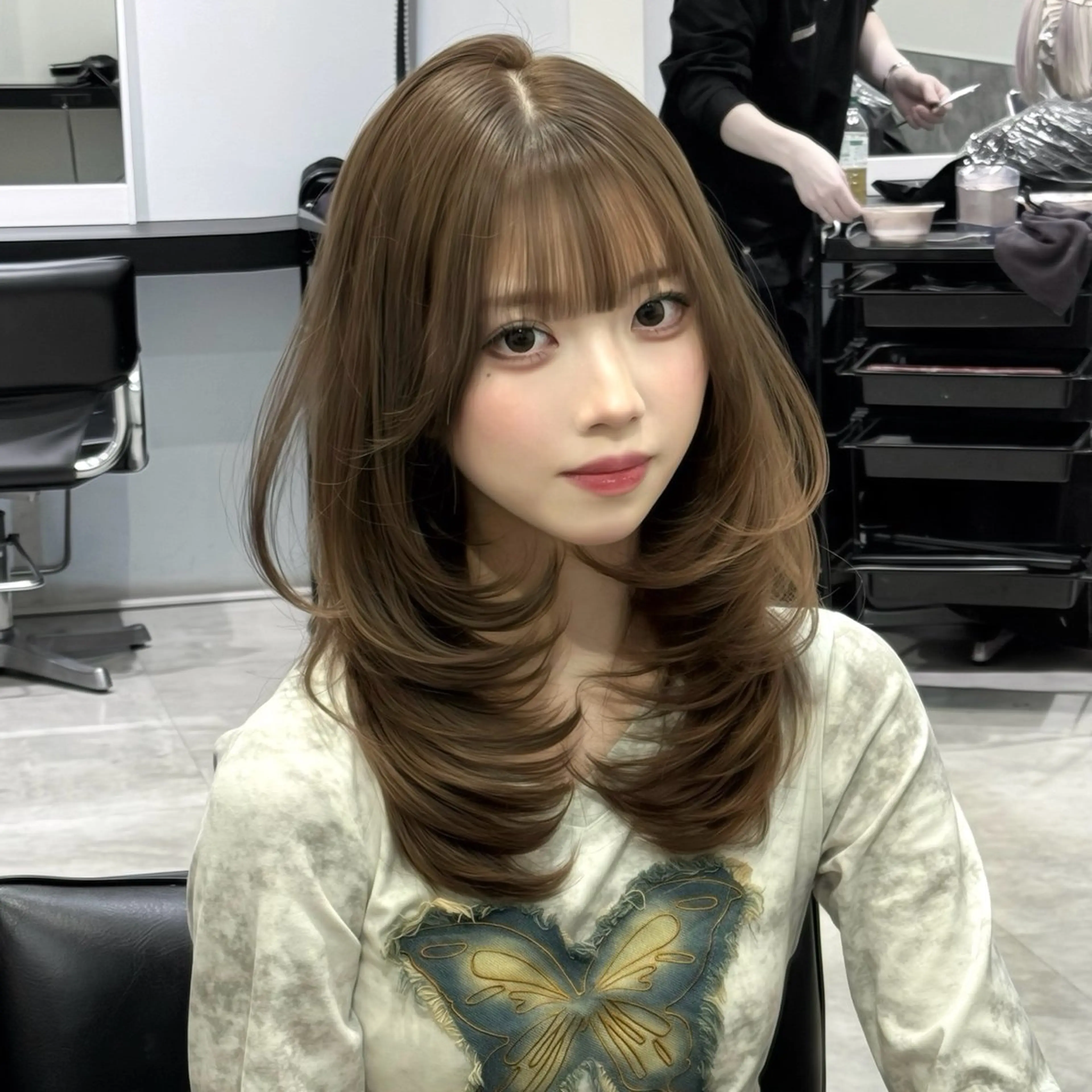 ロング カラー ベージュカラー レイヤーカット カット ヘアカラー トリートメント 韓国系支持率No.1 レイヤー特化/きょうのヘアスタイル