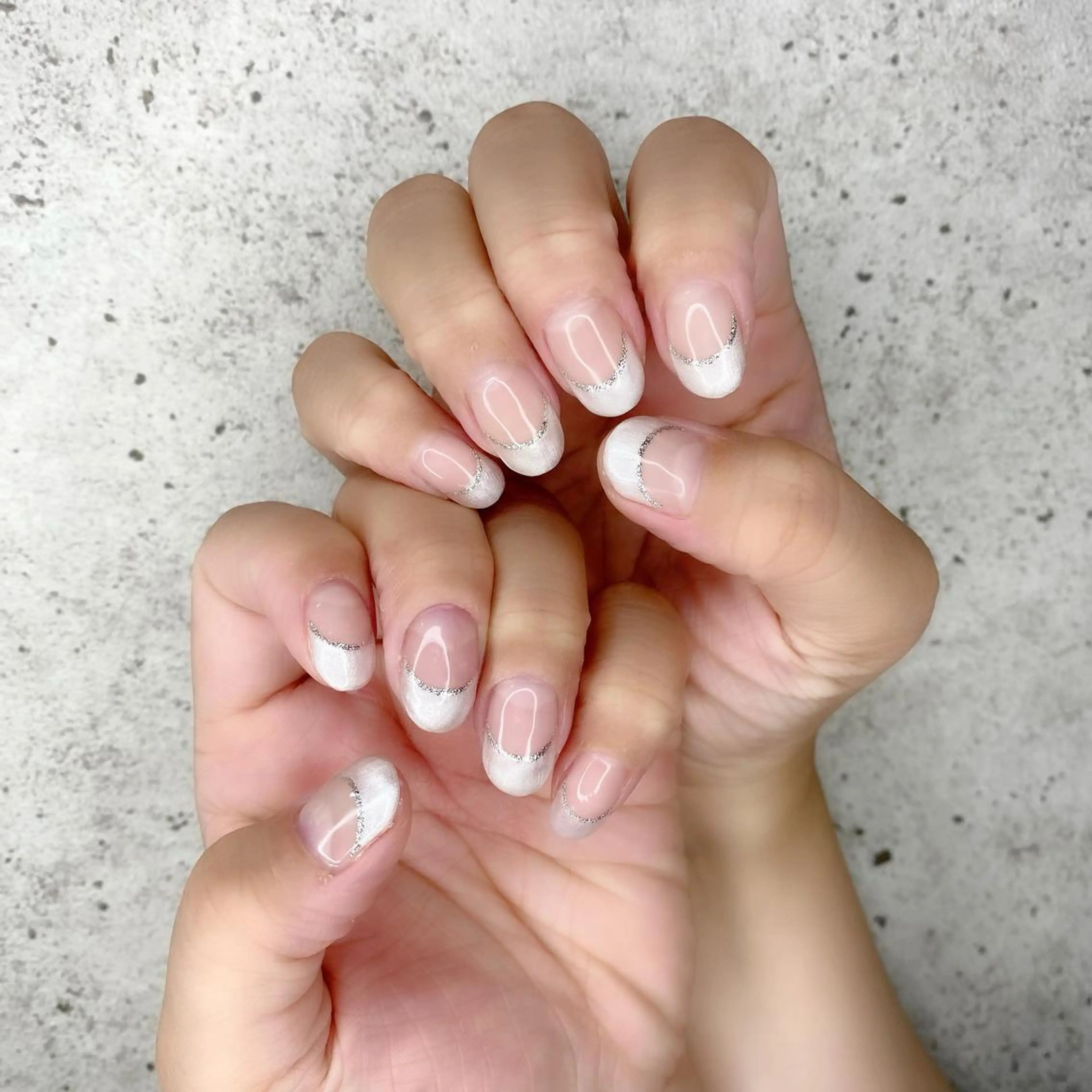 ミディアム カラー パーマ ヘアアレンジ メンズ キッズ ネイル マツエク・マツパ フレンチネイル オフィスネイル ホワイト Salon Ｋのネイルデザイン