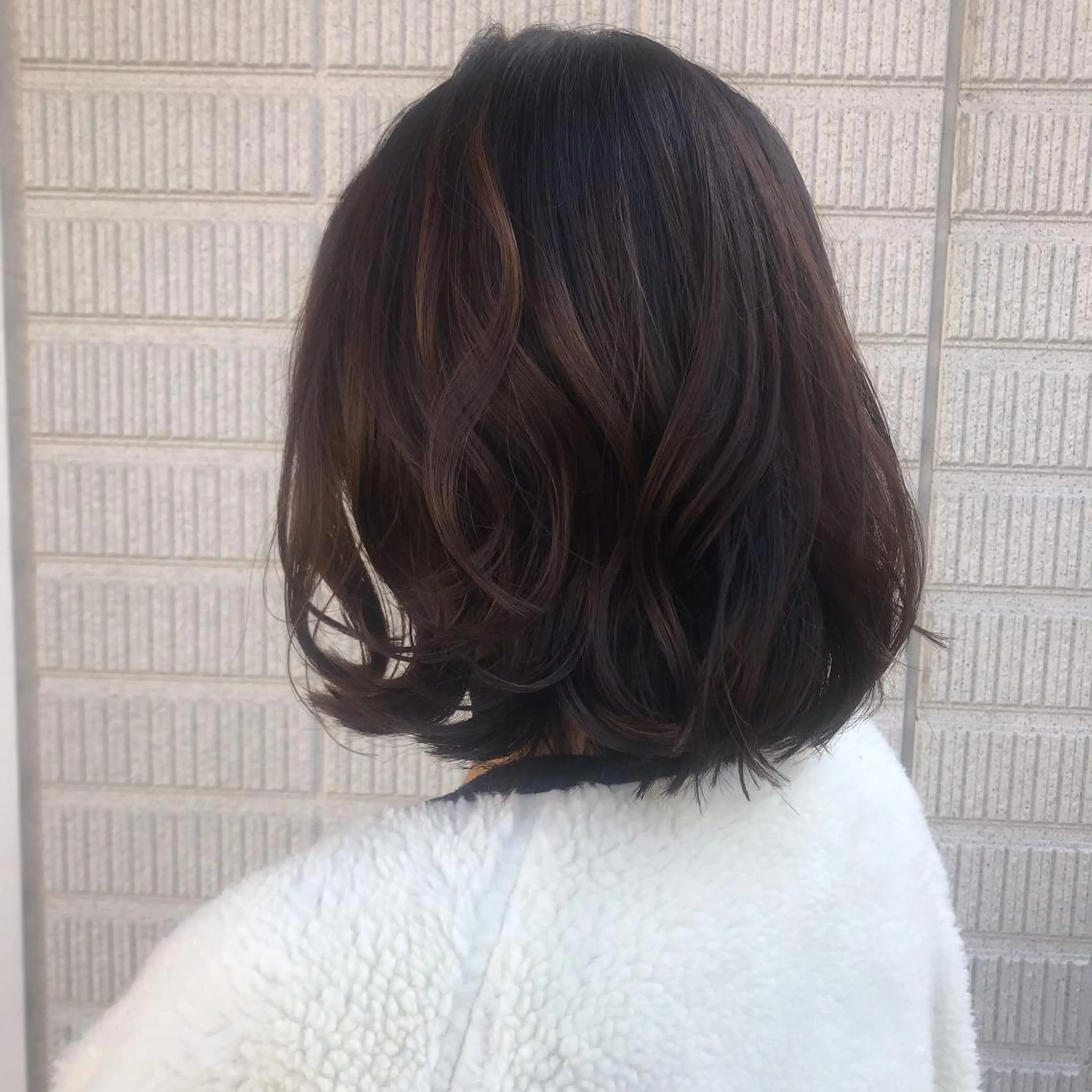 ミディアム パーマ ボブ 愛されヘア/ 暖色カラー/まいこのヘアスタイル