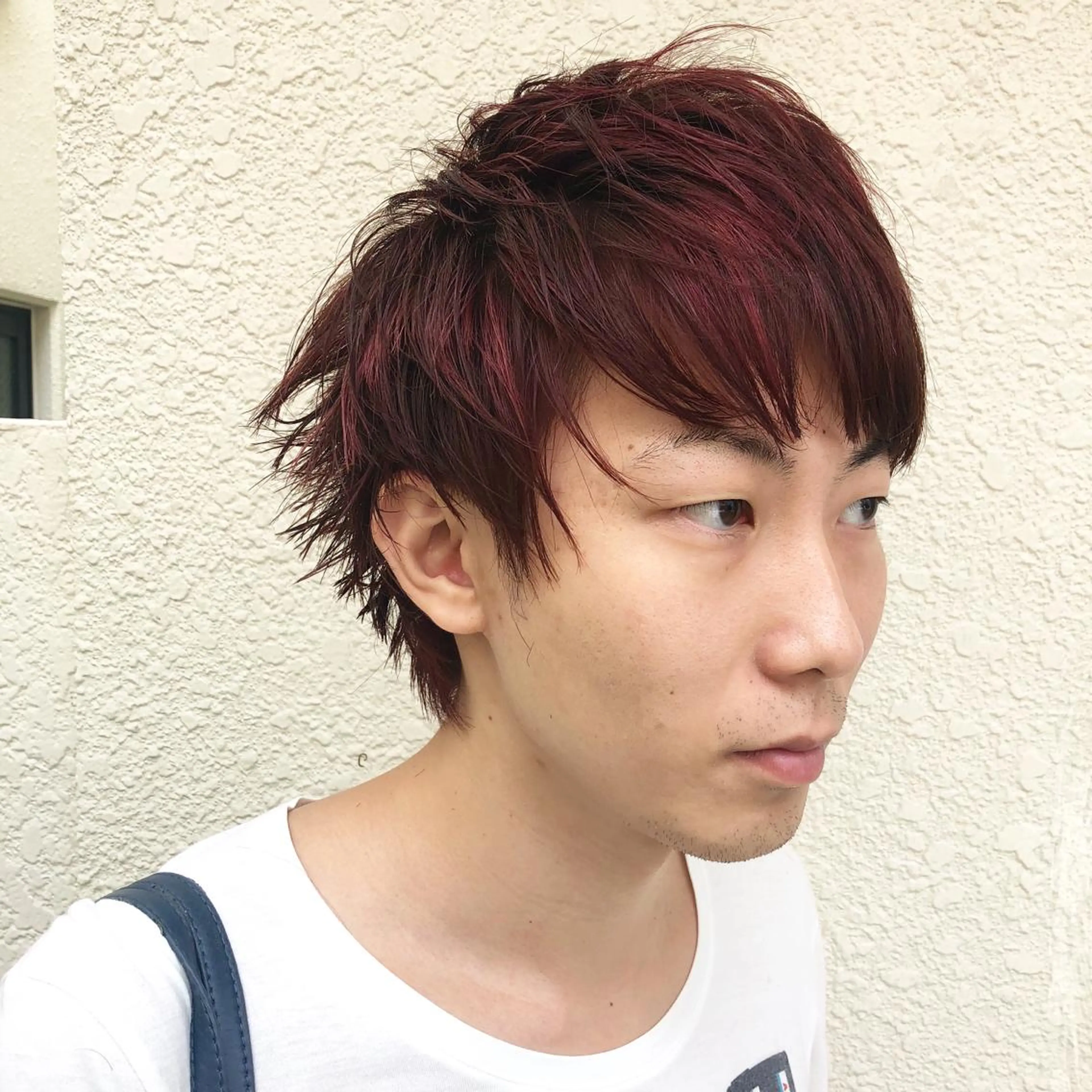 ショート カラー パーマ ヘアアレンジ メンズ レッドカラー 【白髪ぼかし 専門GBG】自由が丘のヘアスタイル
