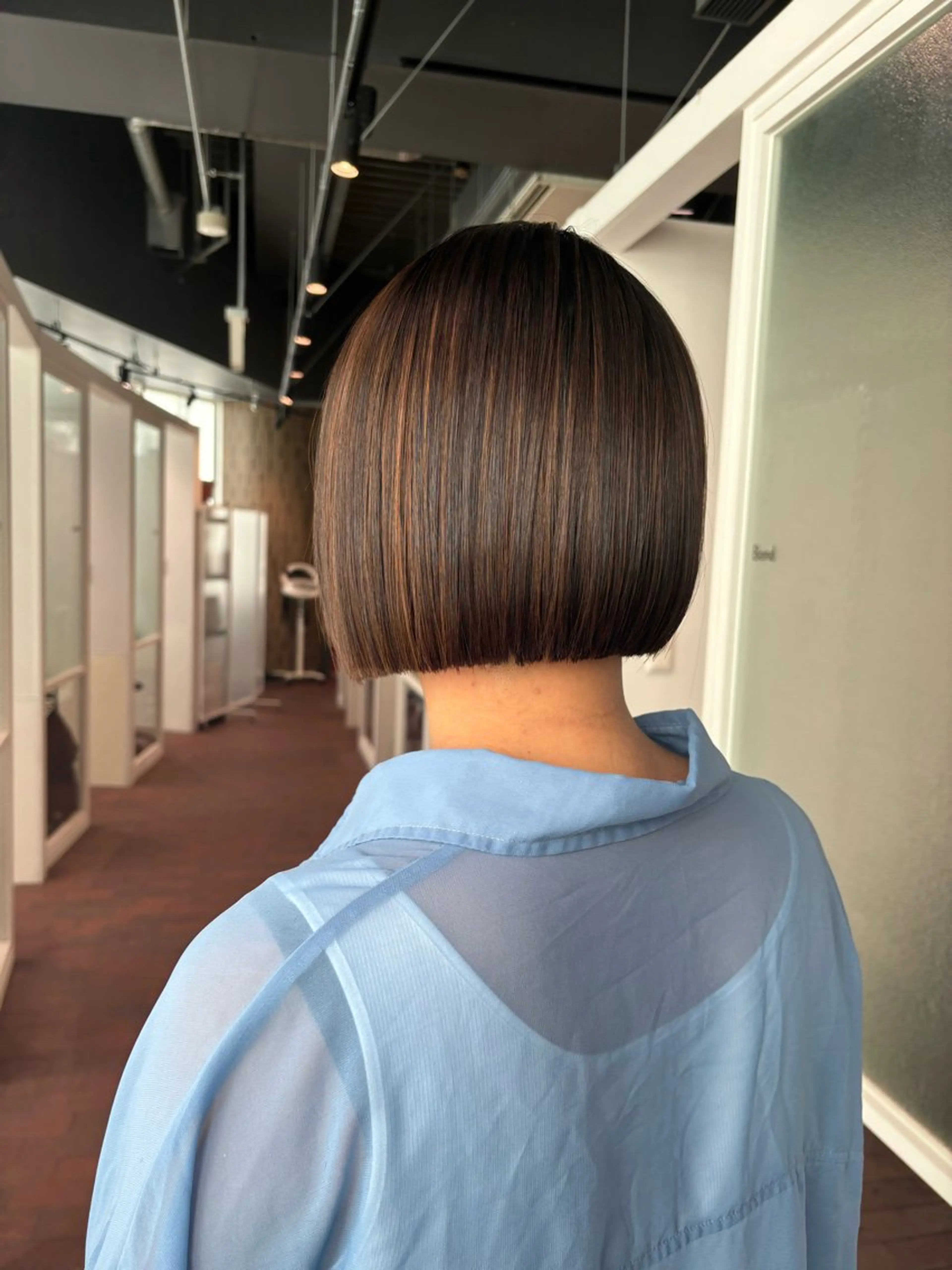 ショート 切りっぱなしボブ ボブ カット マンツーマン 縮毛矯正/マユコのヘアスタイル