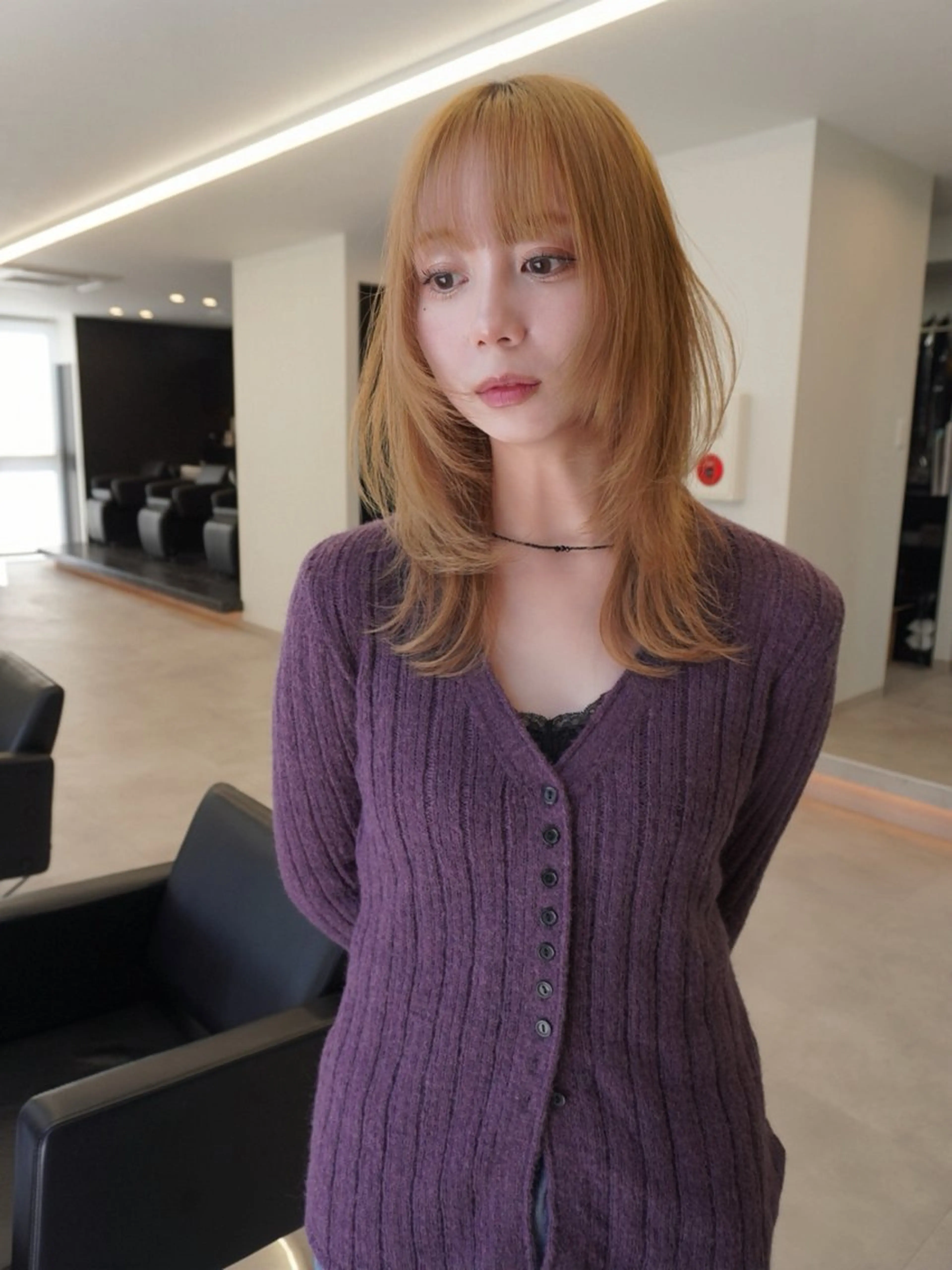 セミロング カット ヘアカラー トリートメント 谷村 龍之輔のヘアスタイル