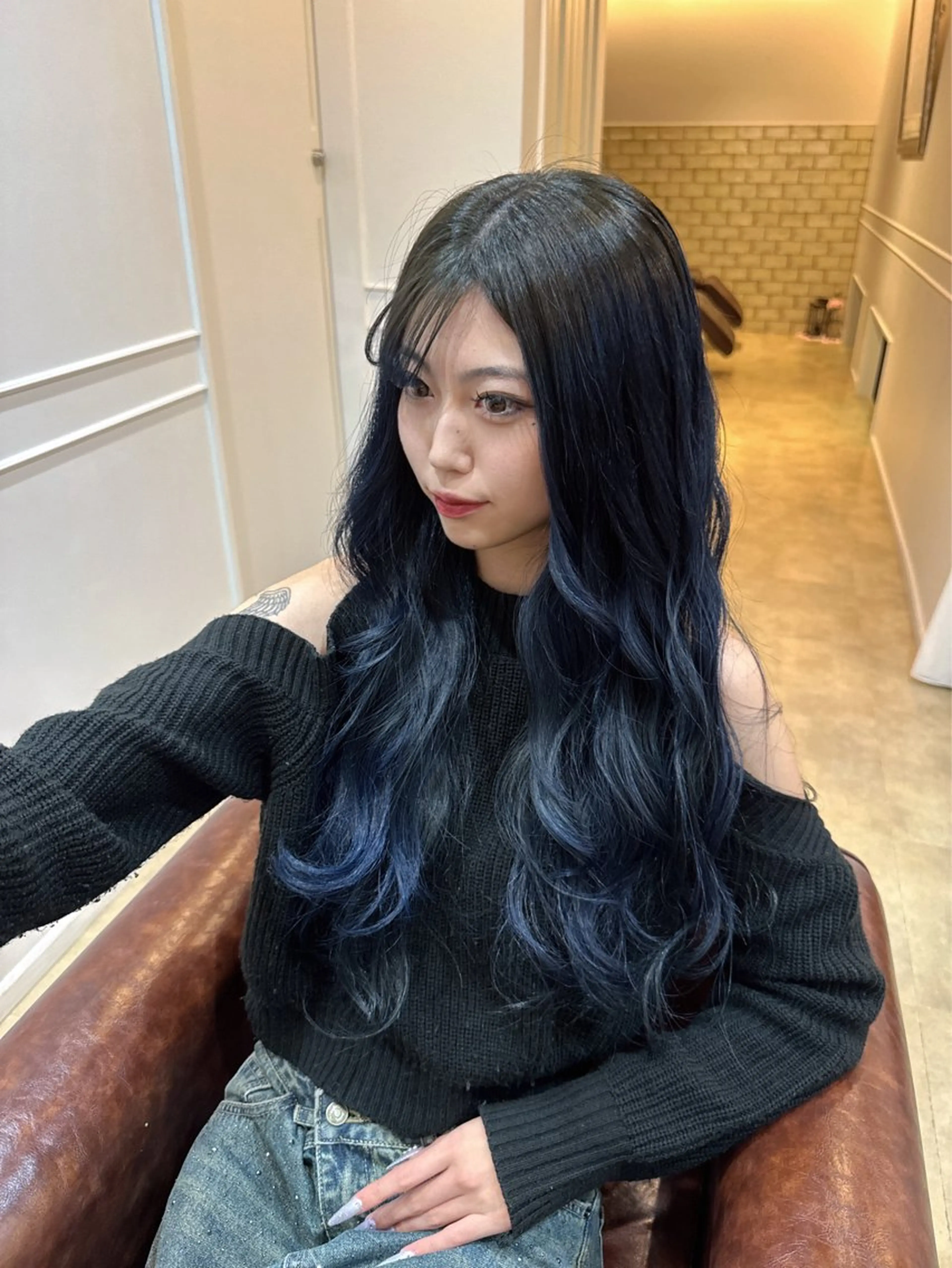 ロング カラー ヘアカラー トリートメント houda marinのヘアスタイル