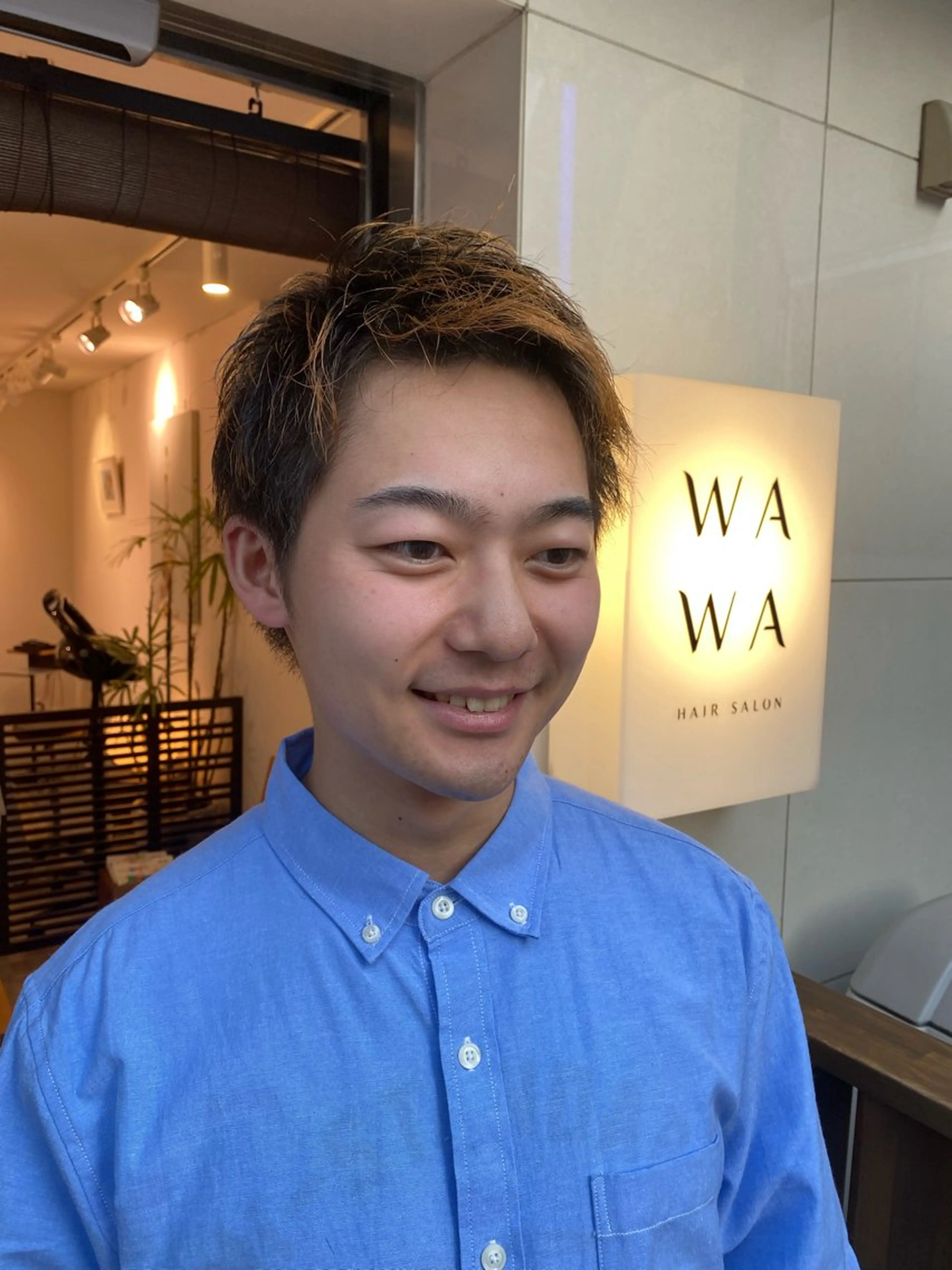ショート メンズ カット 艶カラー、パーマ 祥一朗　WAWAのヘアスタイル