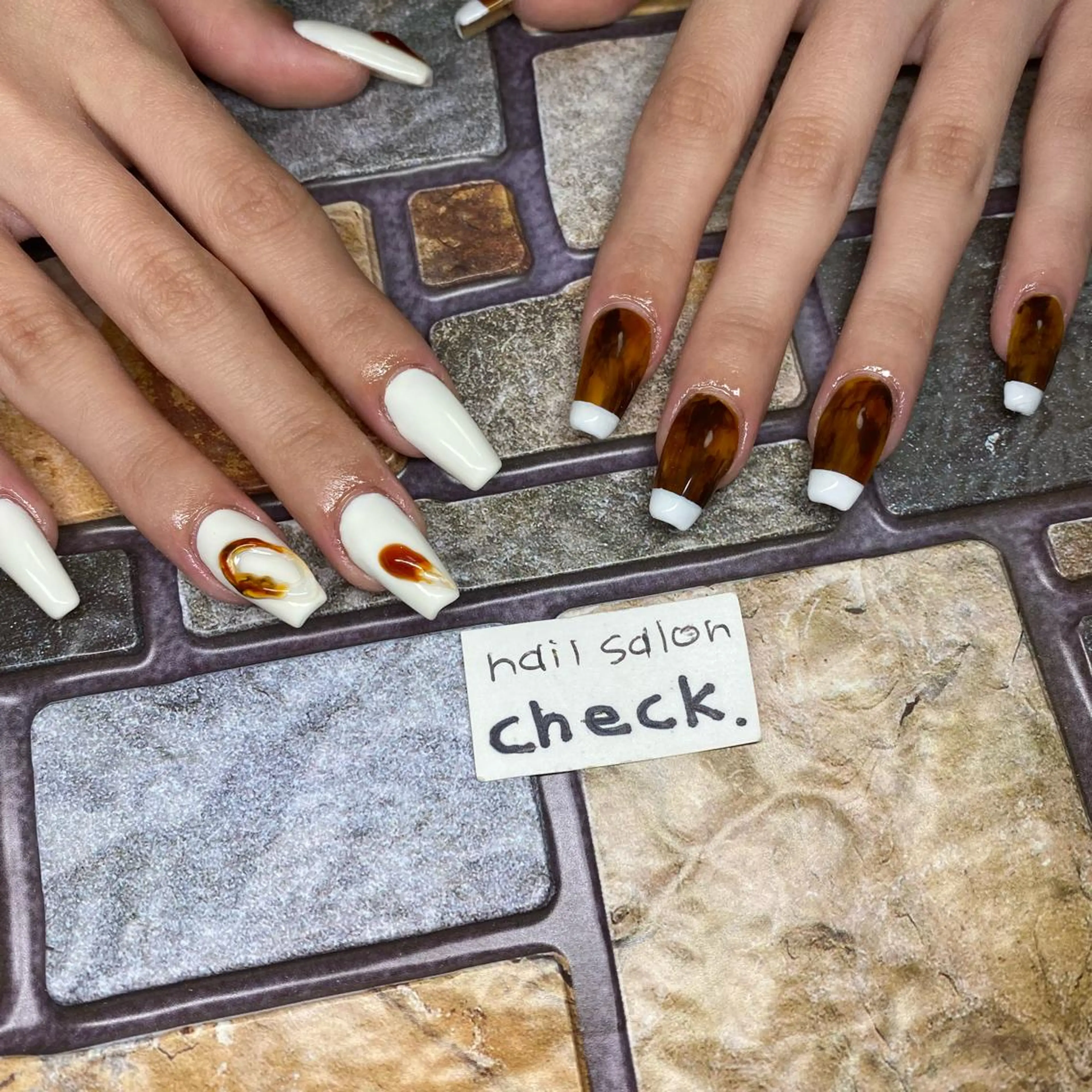 ネイル アートネイル ニュアンスネイル スカルプネイル 春ネイル 夏ネイル ハンドネイル ーCHECKー ちあきのネイルデザイン