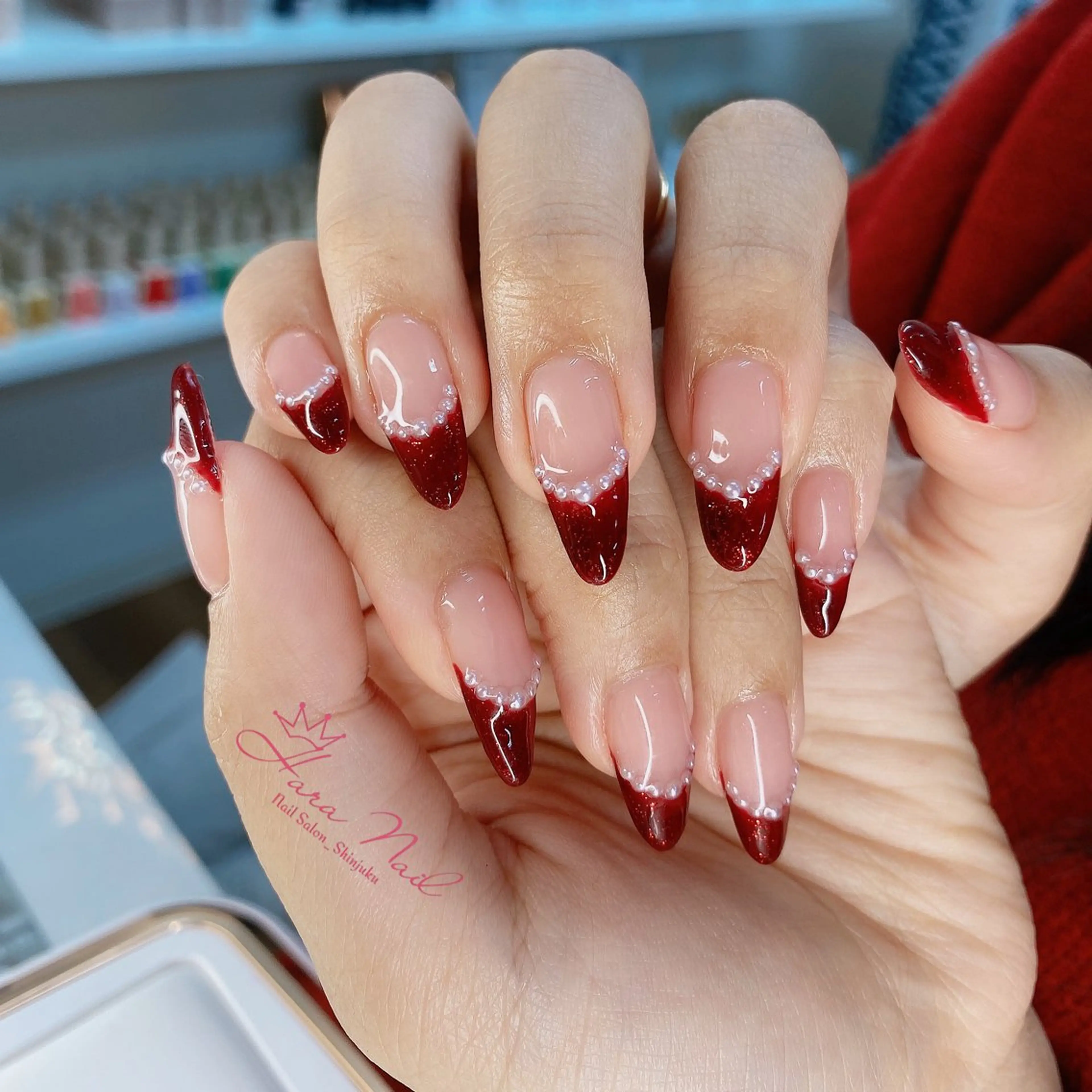 ネイル 成人式 フレンチネイル グラデーション 韓国ネイル マグネットネイル ハンドネイル Squen Nail 【持ち込みOK】のネイルデザイン