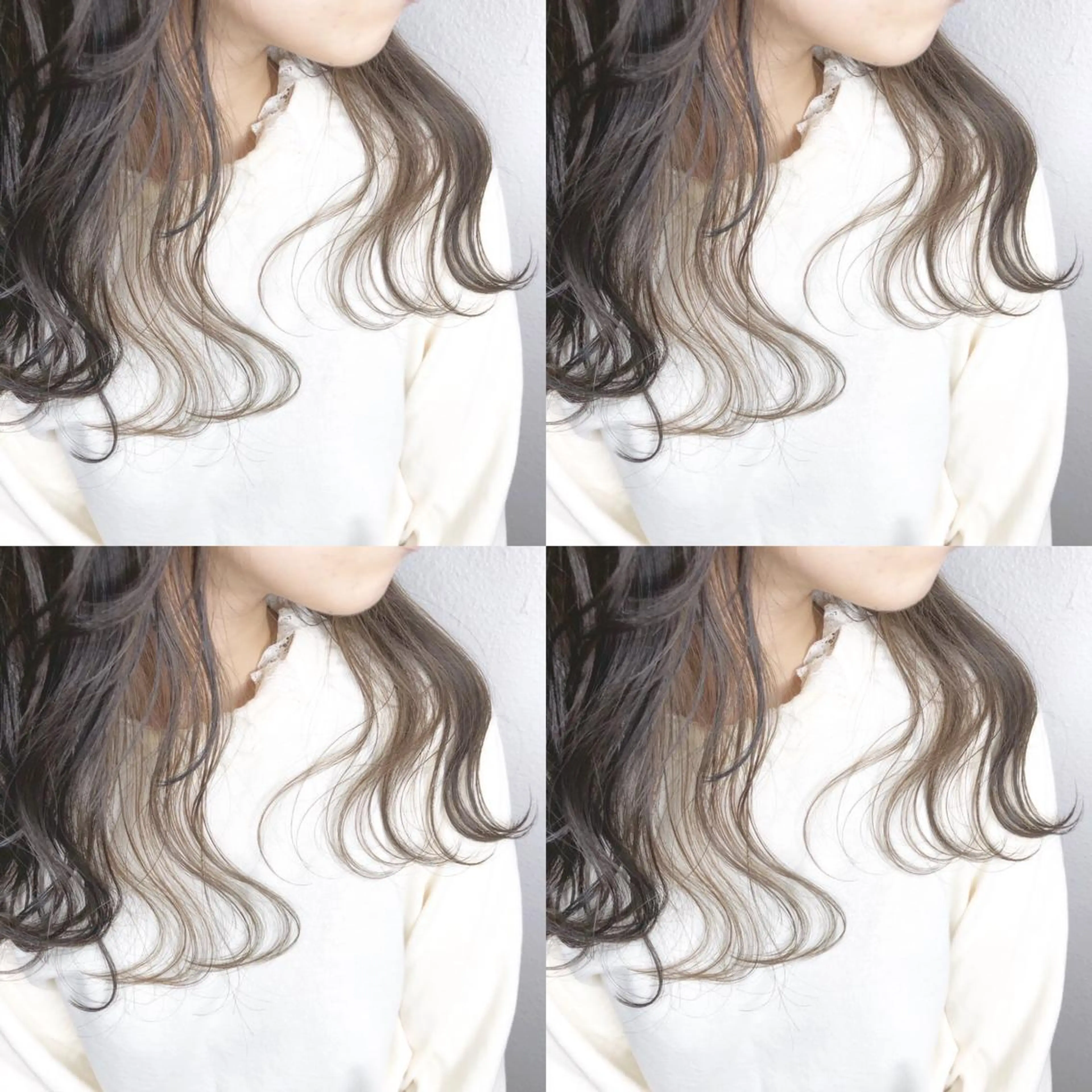 セミロング カラー ブリーチ インナーカラー あさだ しゅうたろうのヘアスタイル