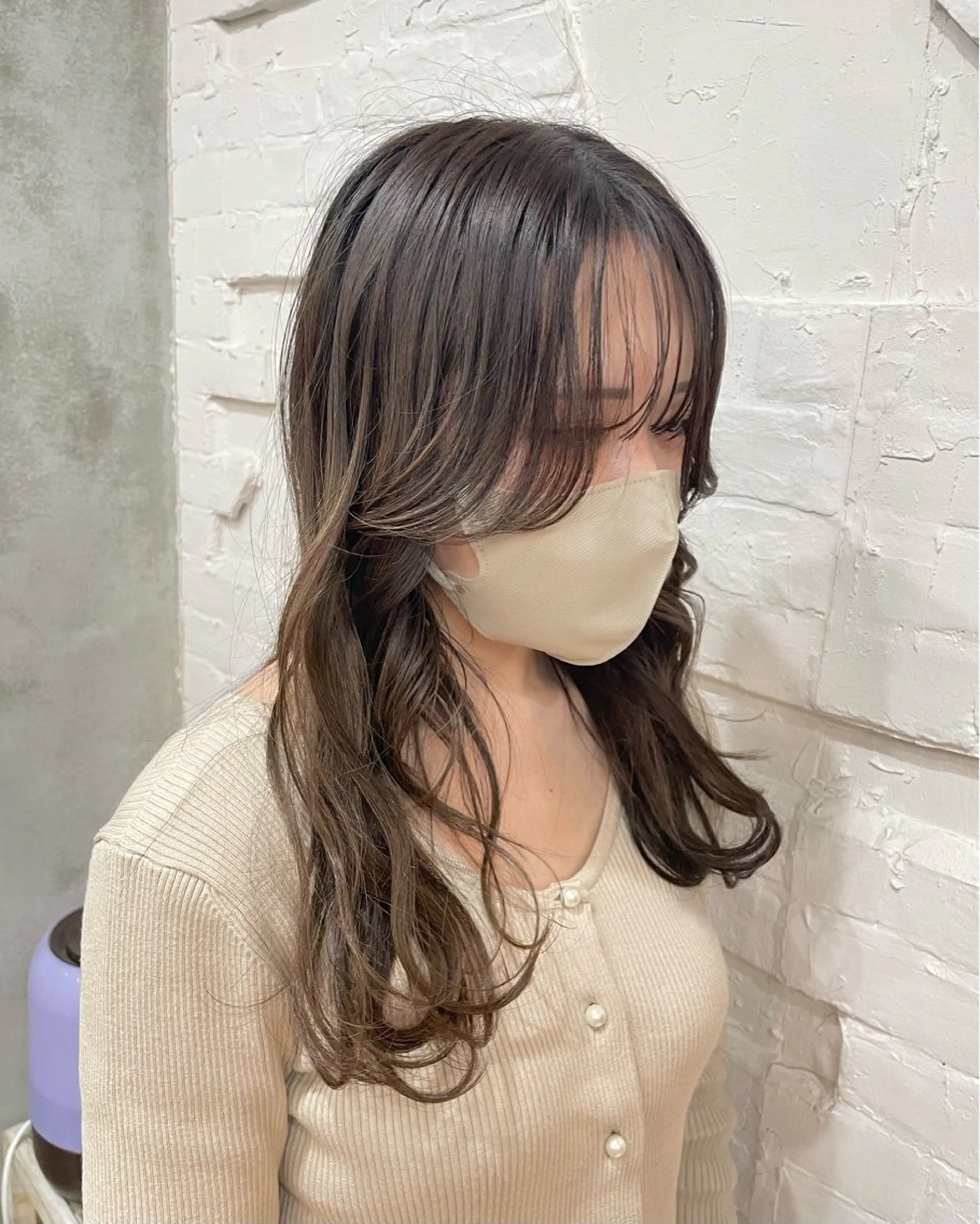 ロング カット 【ピンク/韓国ヘア/ ヘアセット】亜海のヘアスタイル