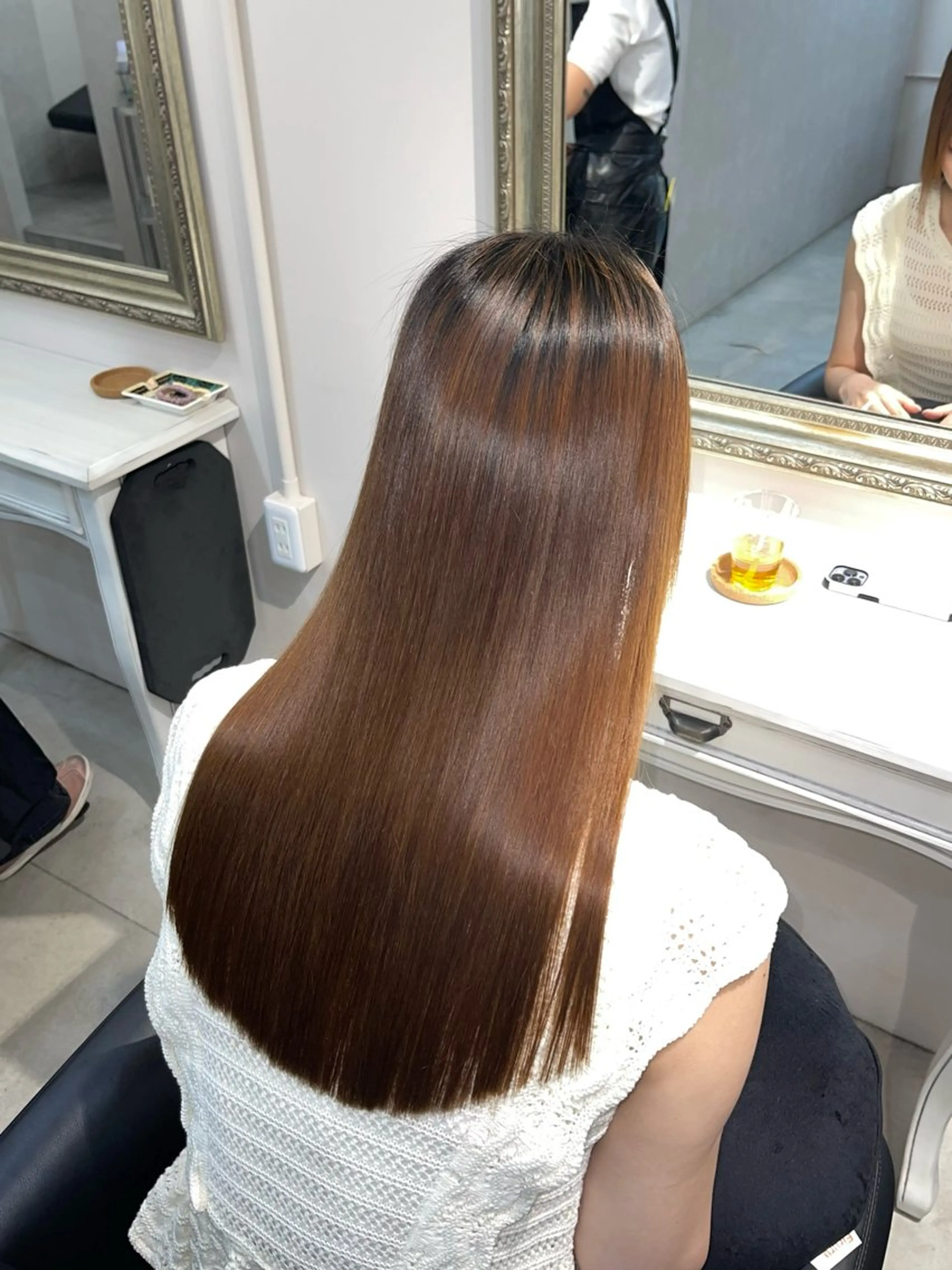 ロング 髪質改善 カット 縮毛矯正 トリートメント 透明感カラー/レイヤ ー/艶髪/NENEのヘアスタイル