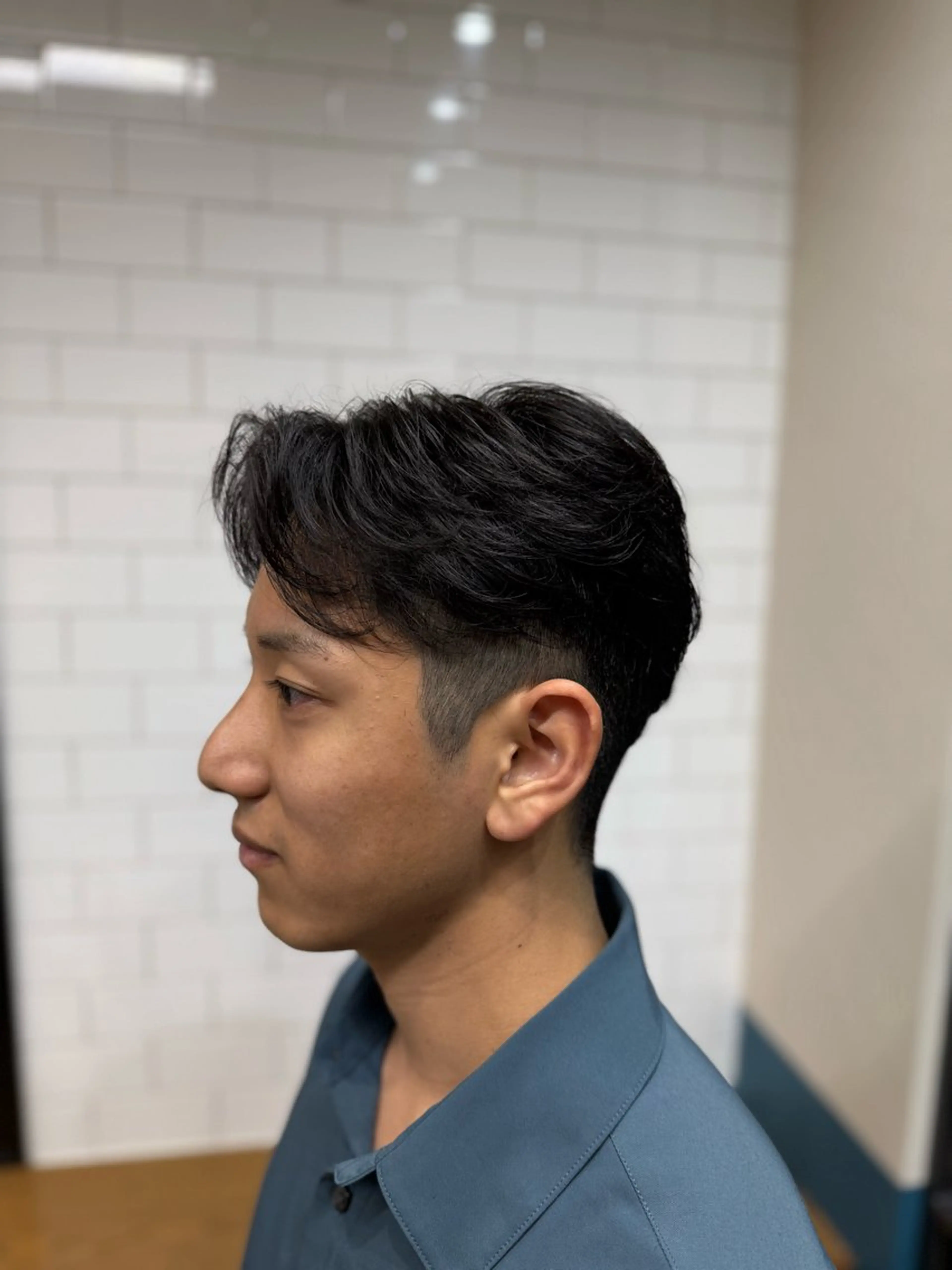 ショート パーマ メンズ センターパート メンズパーマ くせ毛 パーマ・カラー特化/ メンズ美容師米田幸平のヘアスタイル