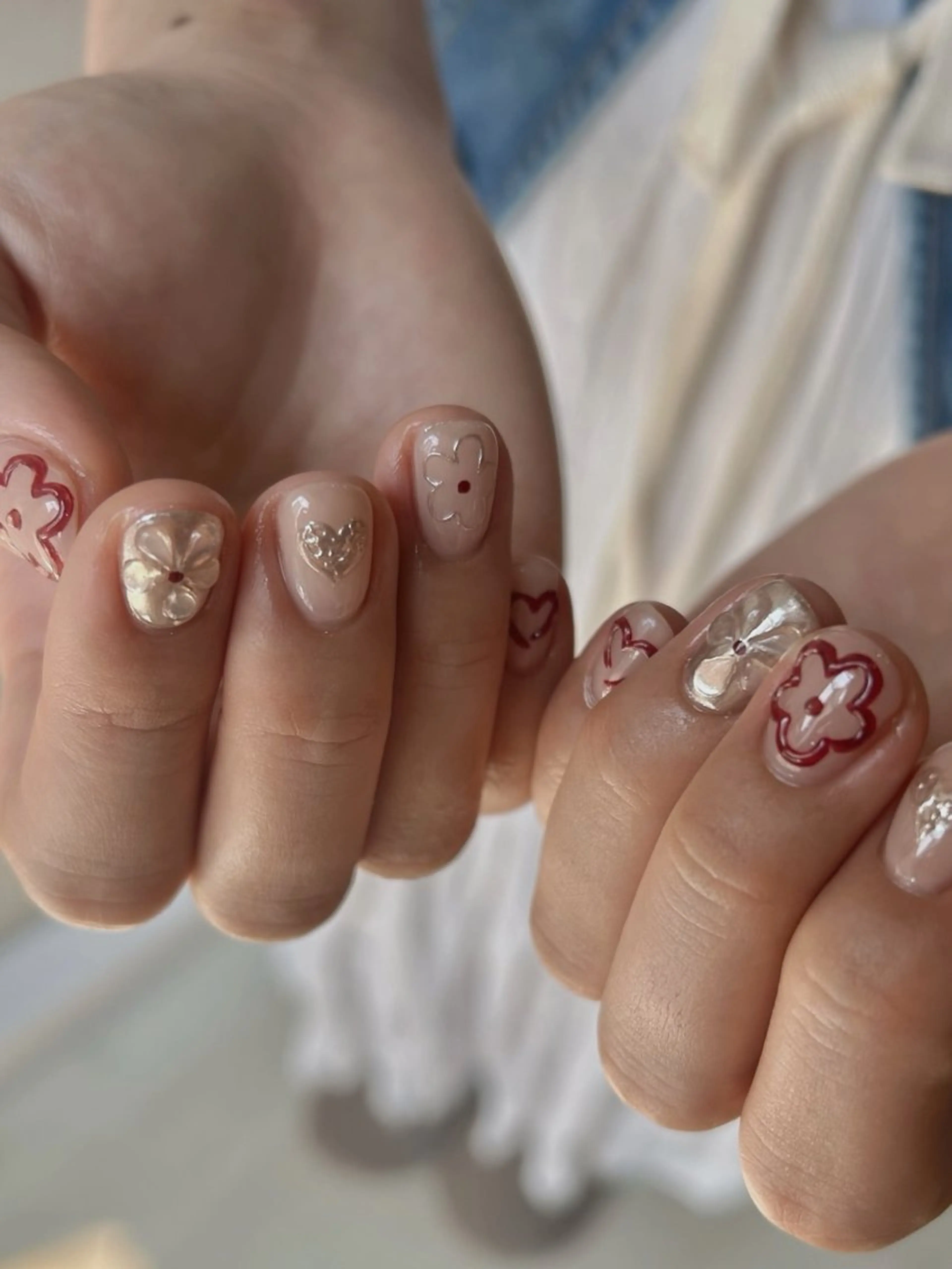 ネイル アートネイル 韓国ネイル ニュアンスネイル ぷっくりネイル talo .のネイルデザイン