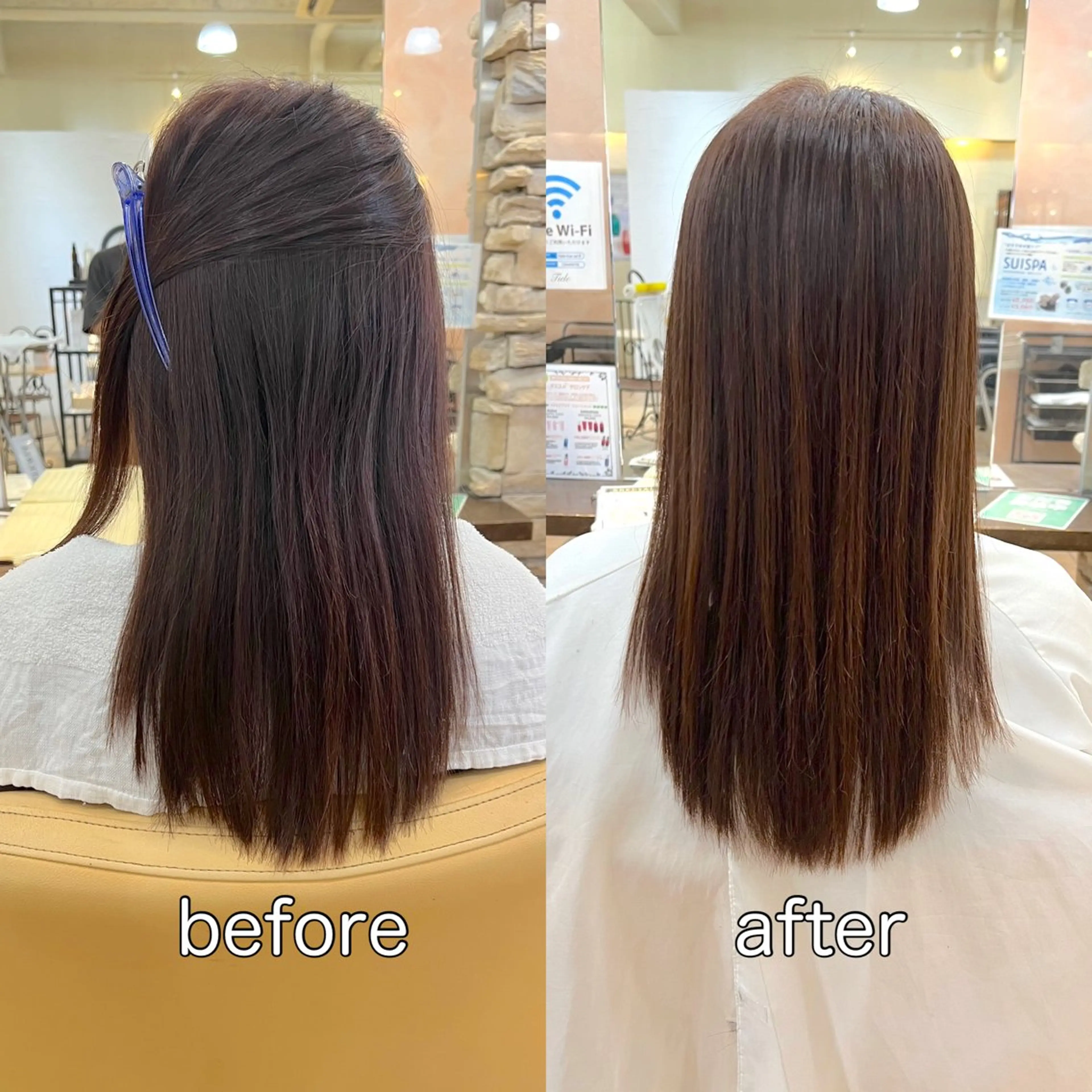 ロング パーマ カット 縮毛矯正 地毛風ストレート ⚡️下ノ村柊斗⚡️のヘアスタイル