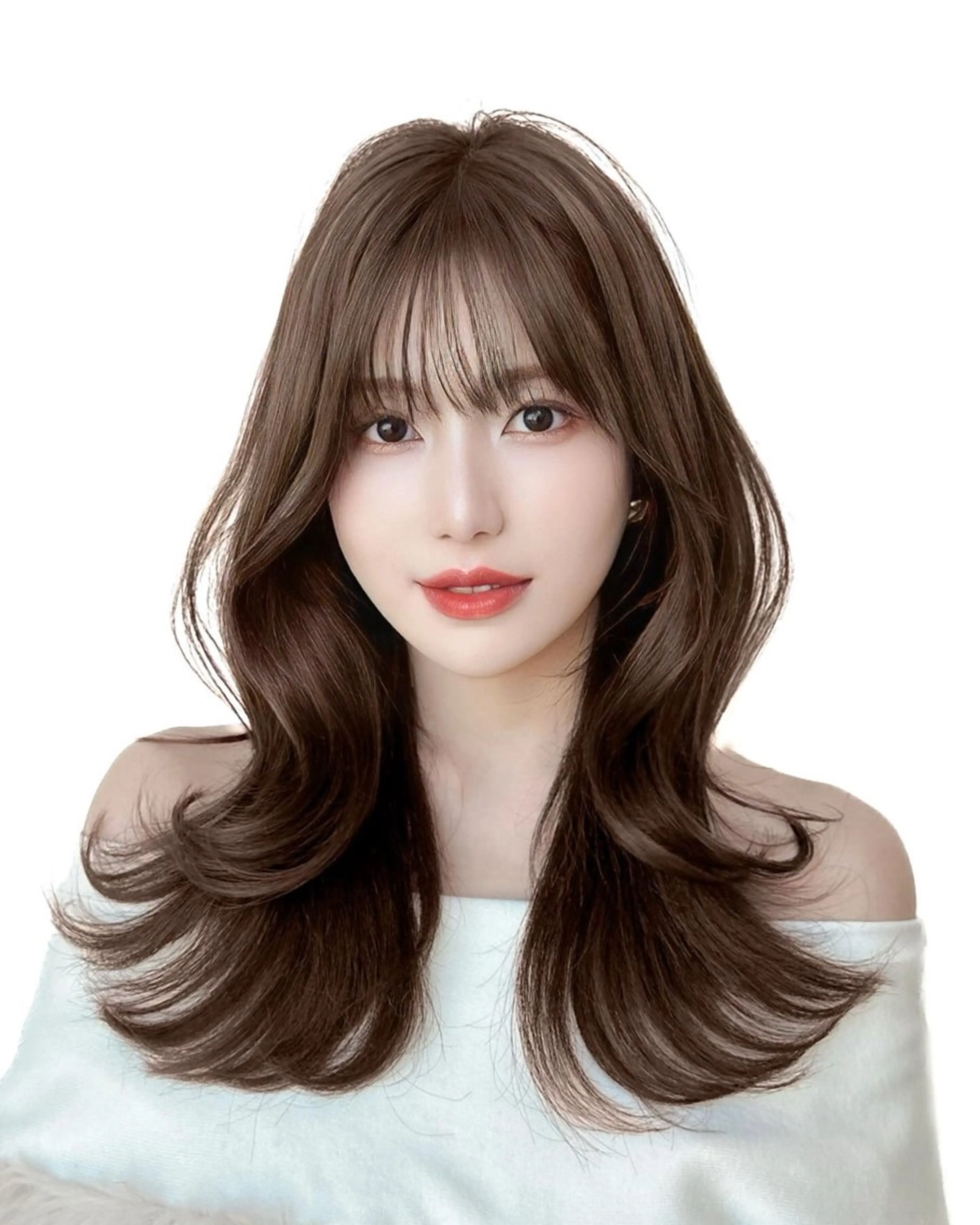 セミロング カラー 顔周りカット レイヤーカット 顔周り特化/韓国ヘア /レイヤー/吉野幸大のヘアスタイル