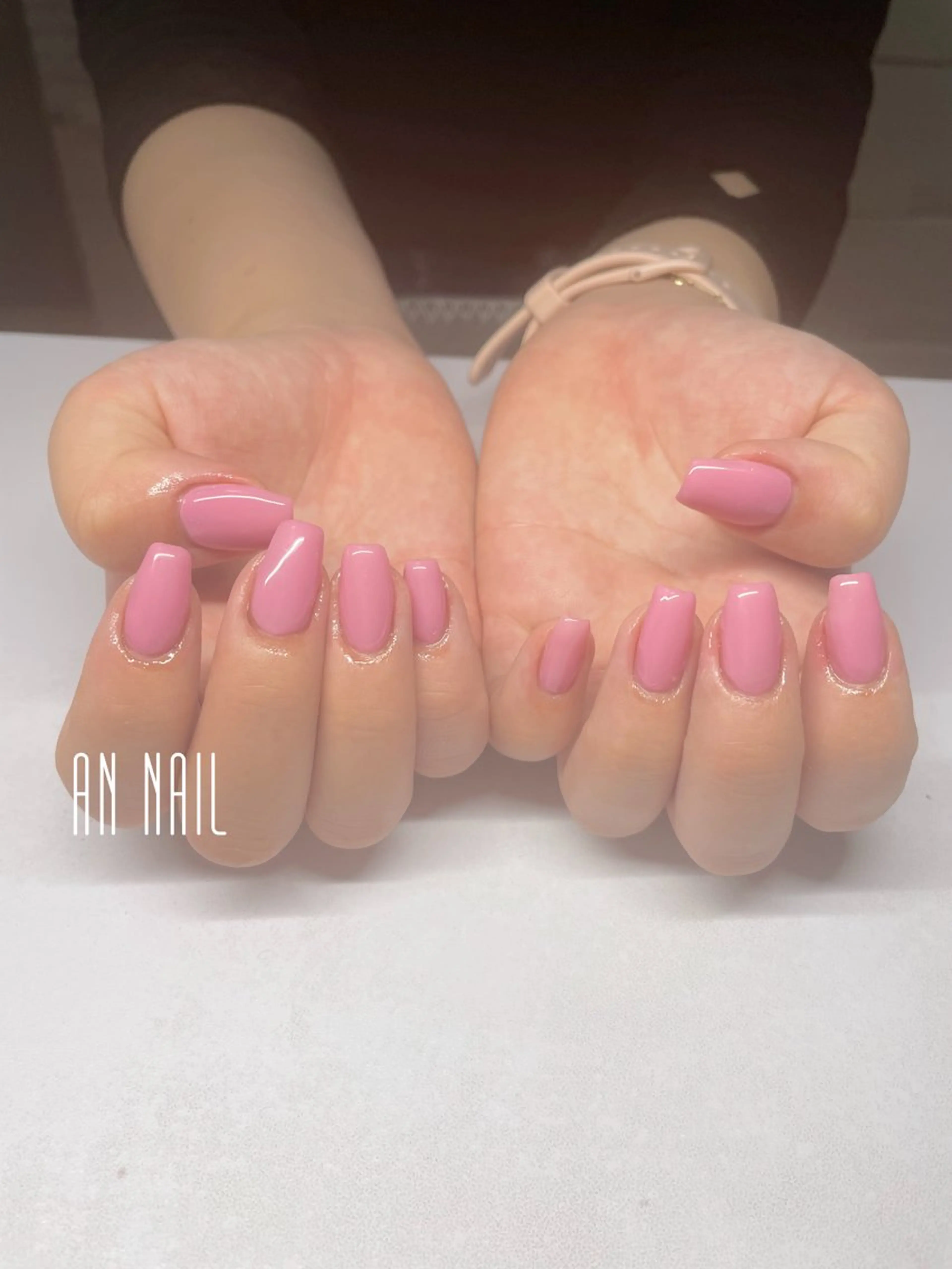 ネイル ワンカラーネイル ピンク 春ネイル ハンドネイル AN Nailのネイルデザイン