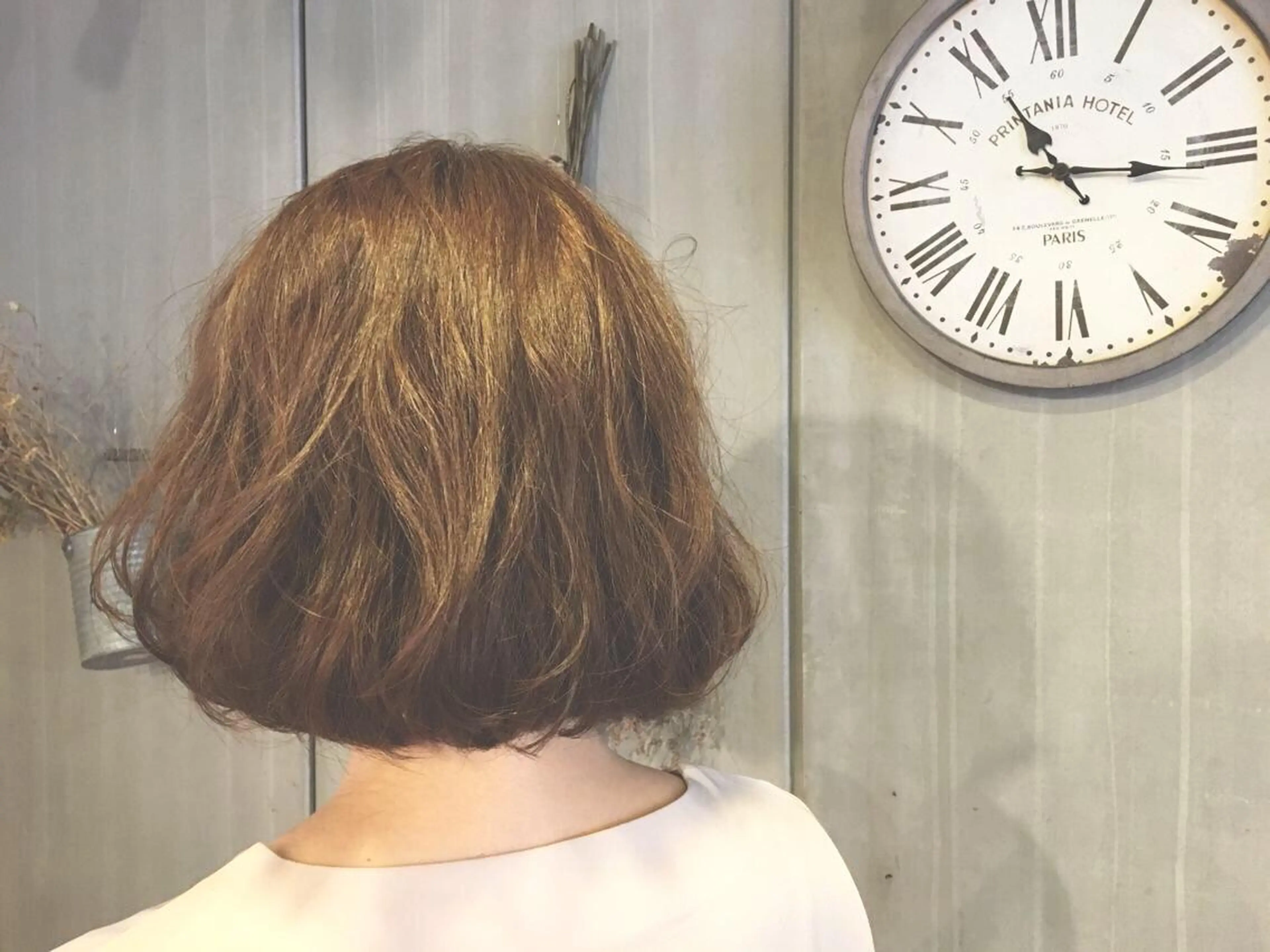 ショート カラー パーマ ボブ 半個室女性salon 🩰Natsumiのヘアスタイル