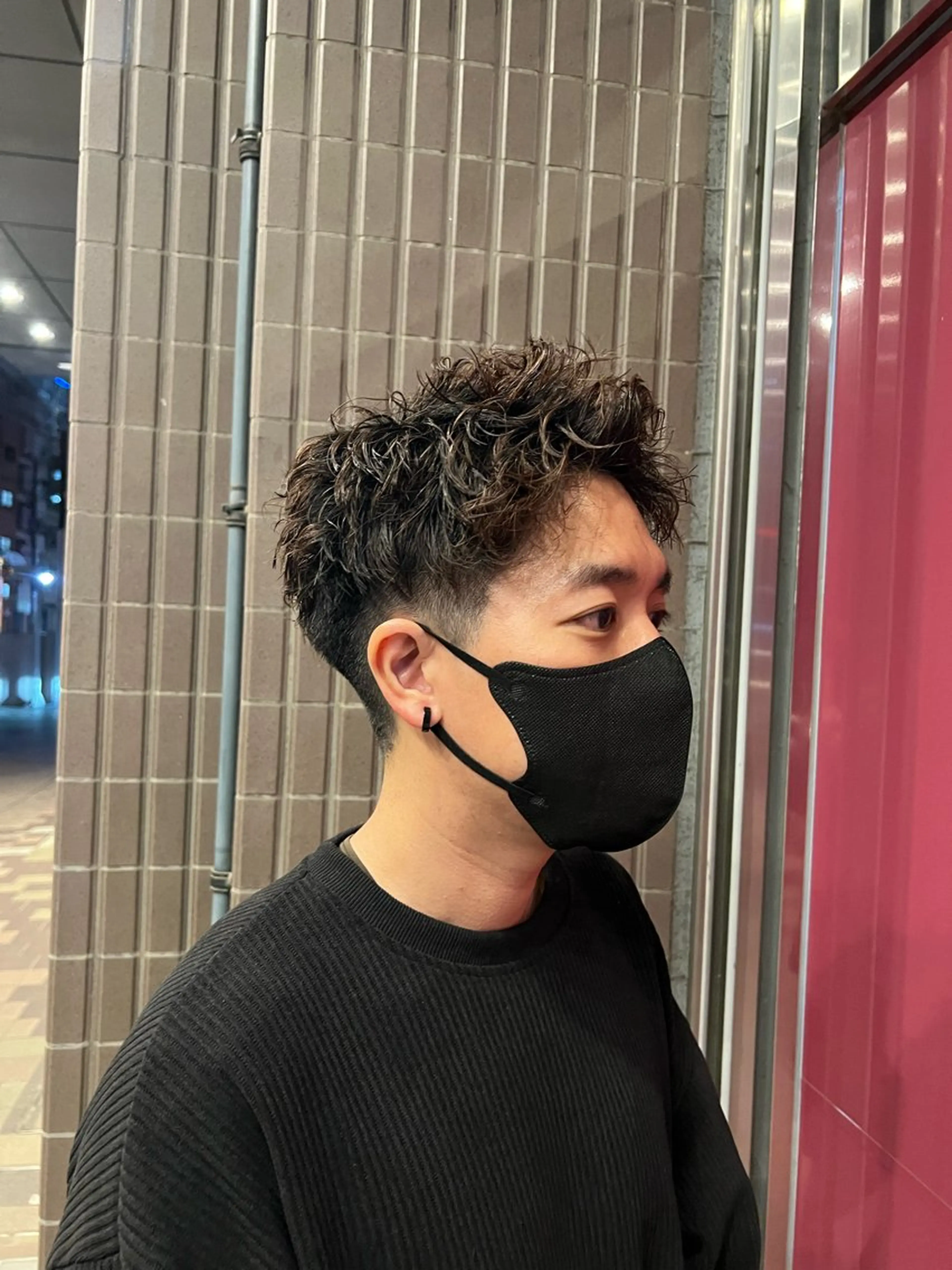 パーマ メンズ アップバング Men's NAM 八角のヘアスタイル