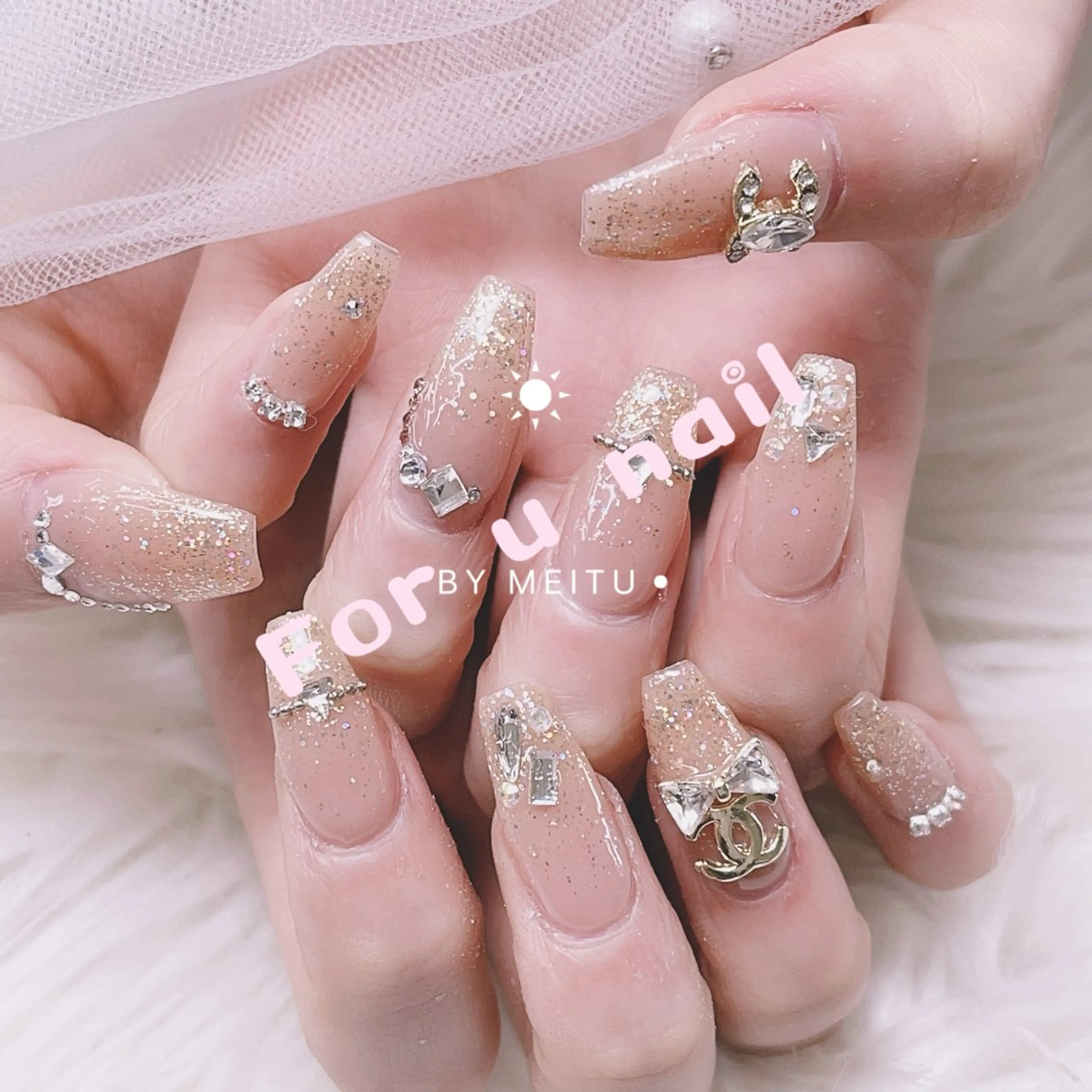 メンズ ネイル アートネイル フレンチネイル ジェルネイル キラキラネイル パラジェル Bloom スカルプ専門店のネイルデザイン