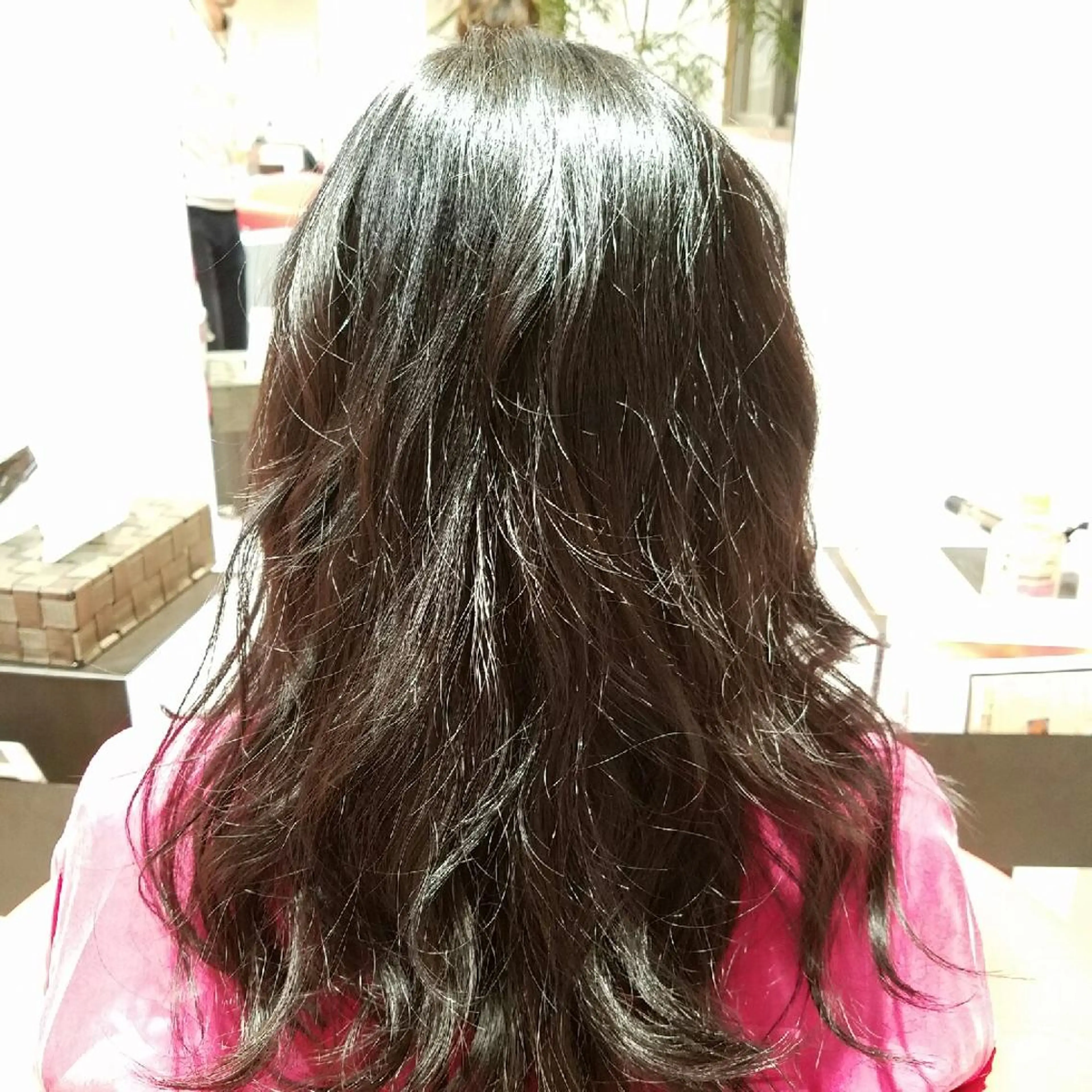 ミディアム セミロング ロング カラー 田中 光のヘアスタイル