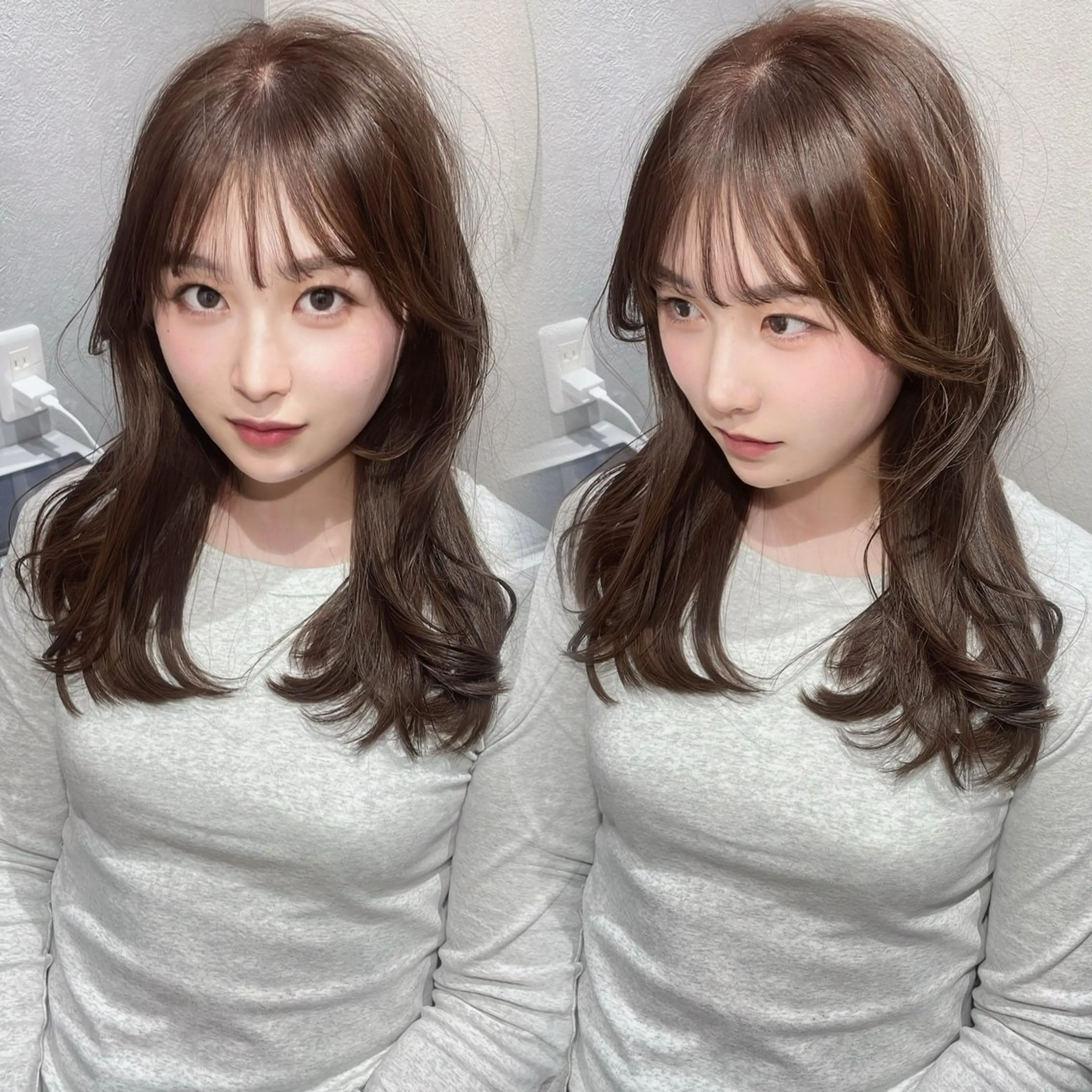 セミロング 似合わせカット/ 顔周りカット/まりなのヘアスタイル