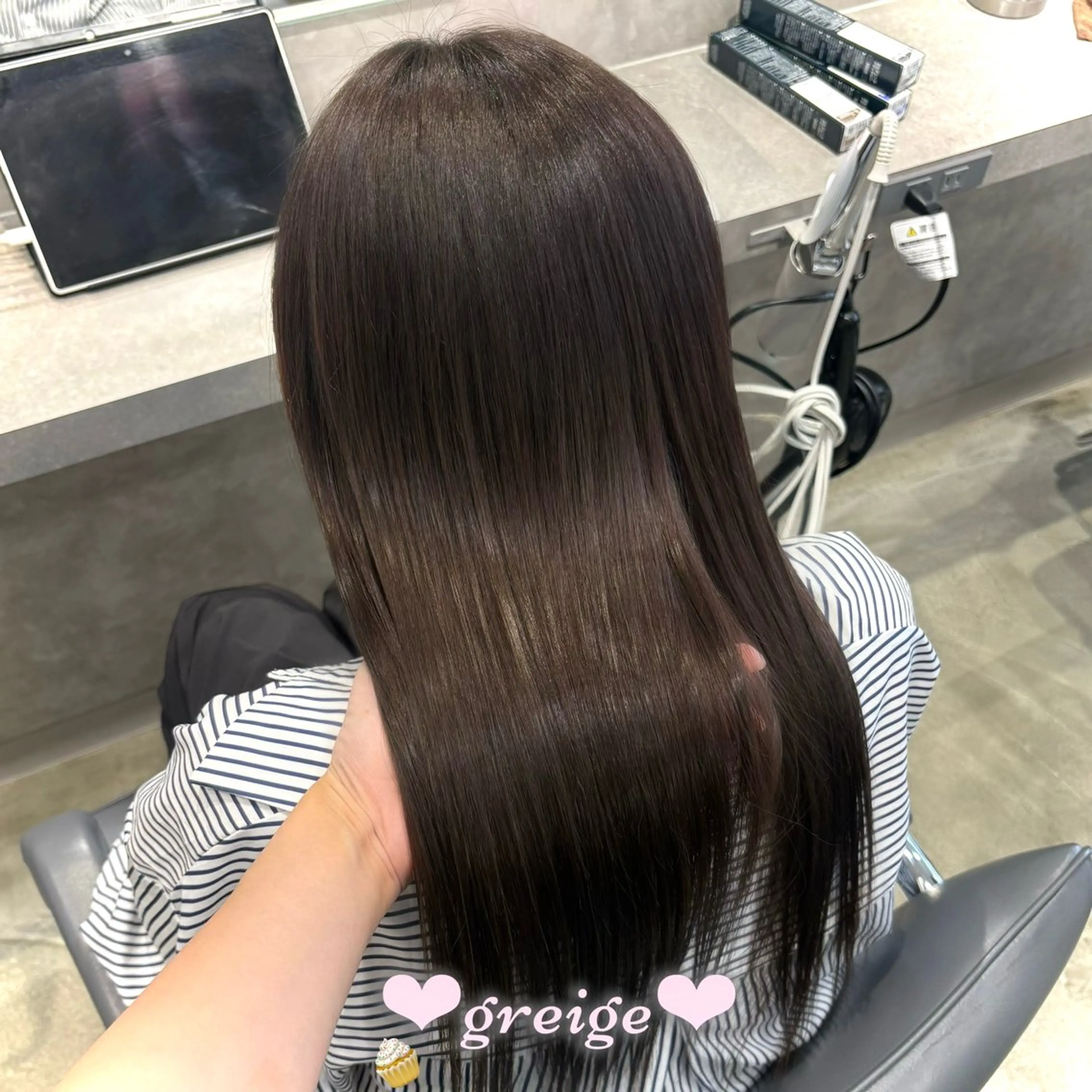 ロング カラー 透明感カラー グレージュ カット ヘアカラー トリートメント 新宿/艶カラー 🎀エクステKANAのヘアスタイル