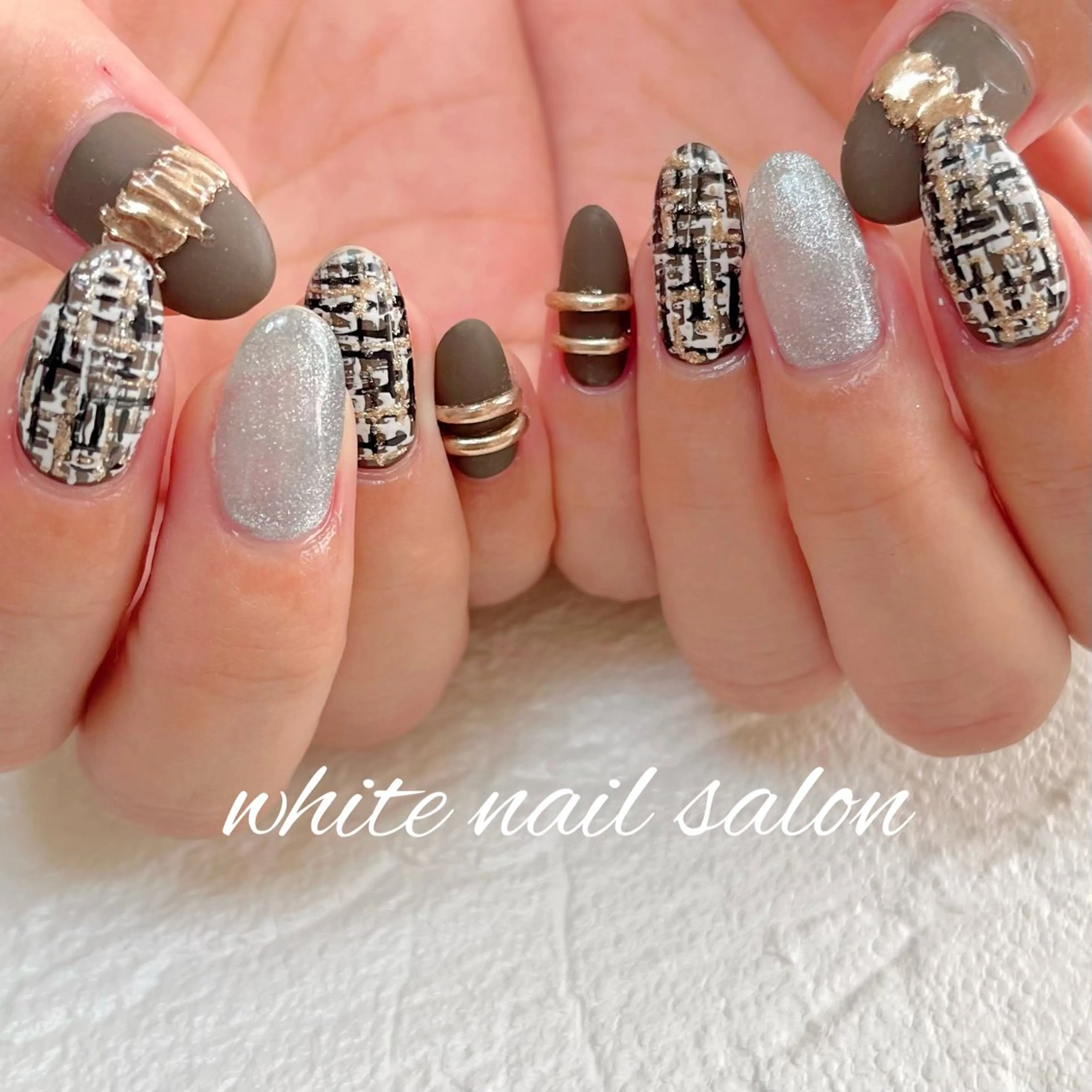 ネイル ラメ(グリッター) 持ち込み ハンドネイル white nail salonのネイルデザイン