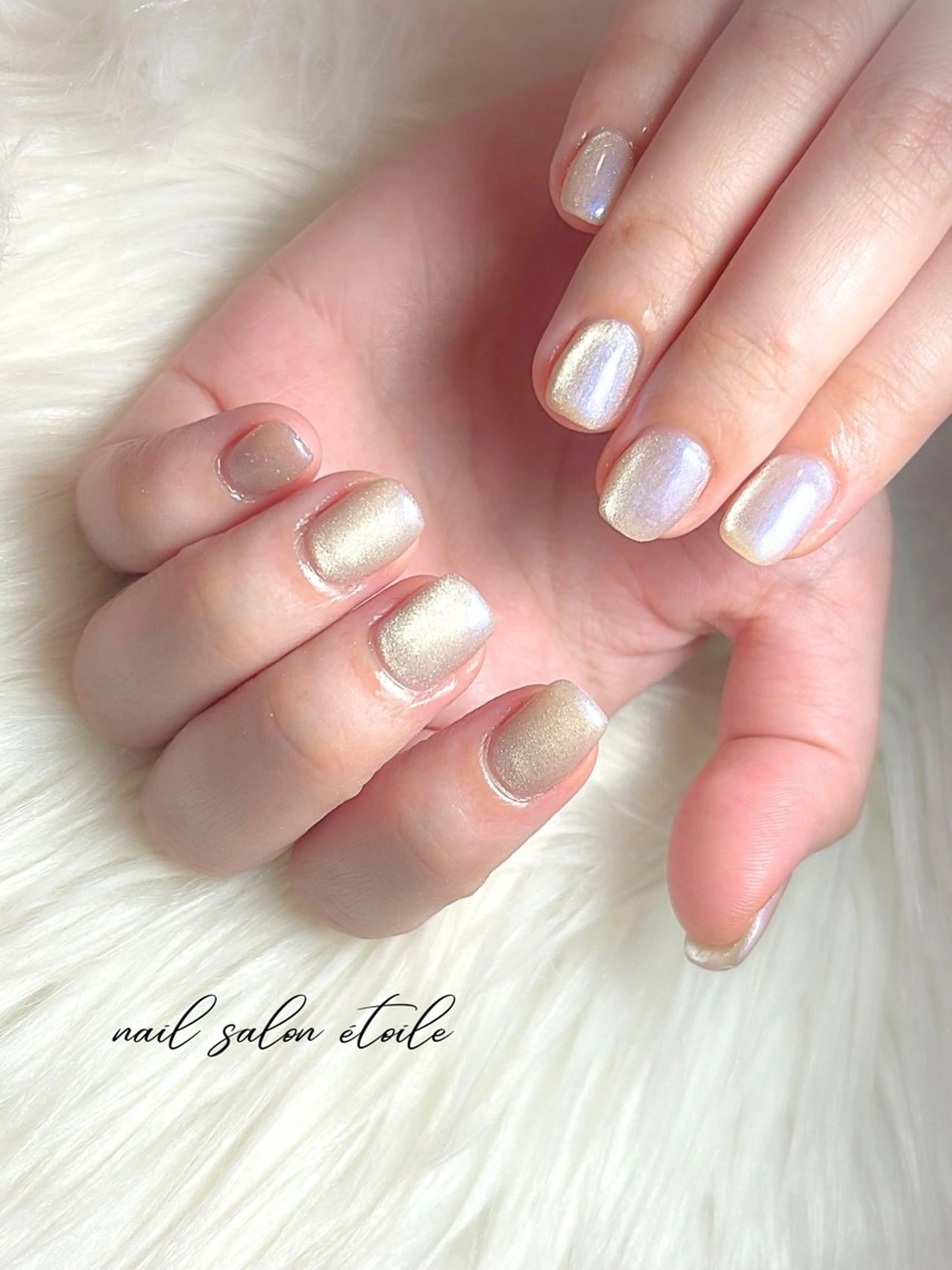 ネイル キラキラネイル マグネットネイル オフィスネイル ハンドネイル nail salon étoileのネイルデザイン