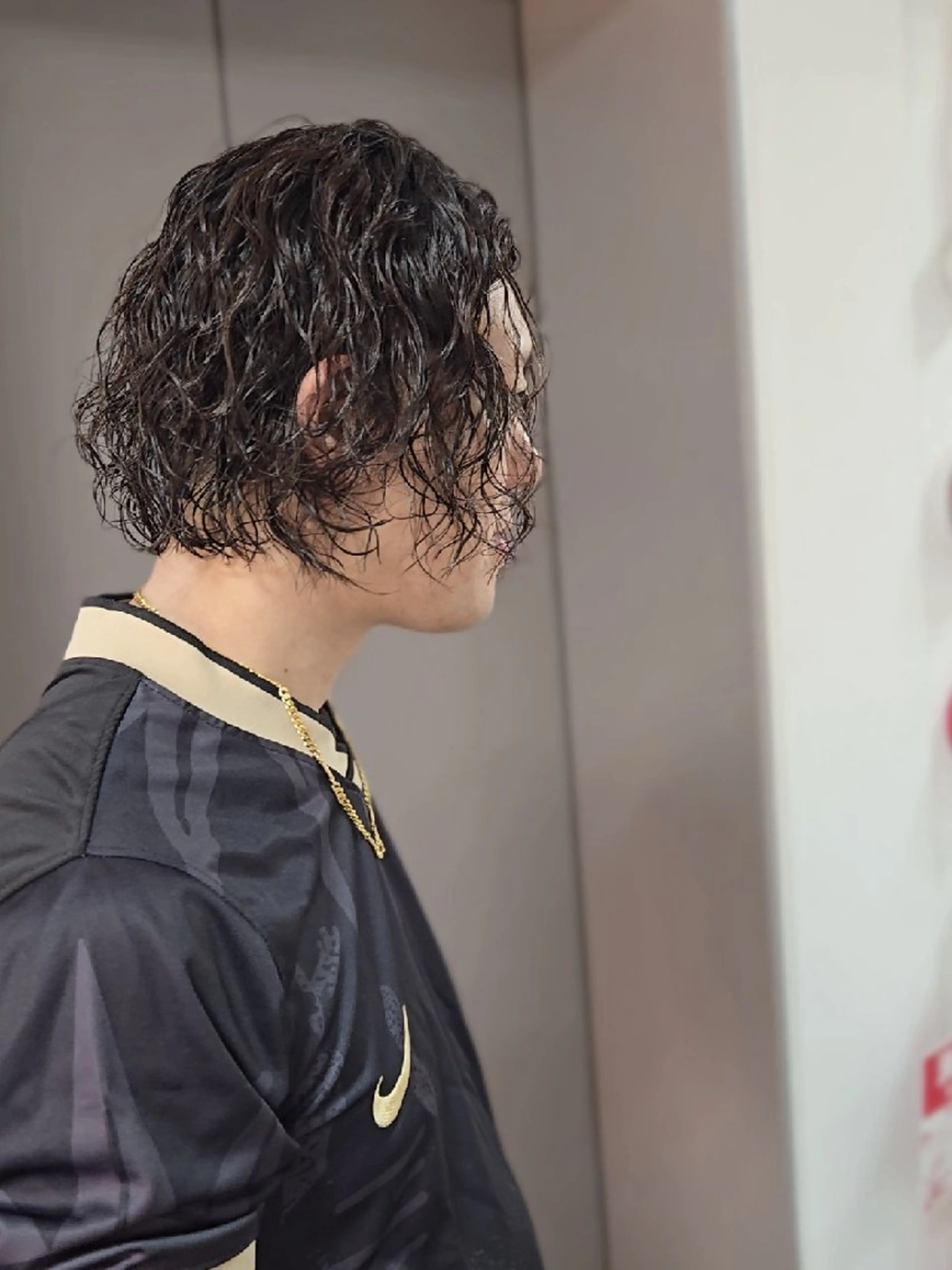 メンズ ミディアム ミディアムパーマ オールバック マンバンヘア メンズパーマ カット パーマ ヘアセット LEN名古屋/パーマ 海外ヘア/メンズ特化のヘアスタイル