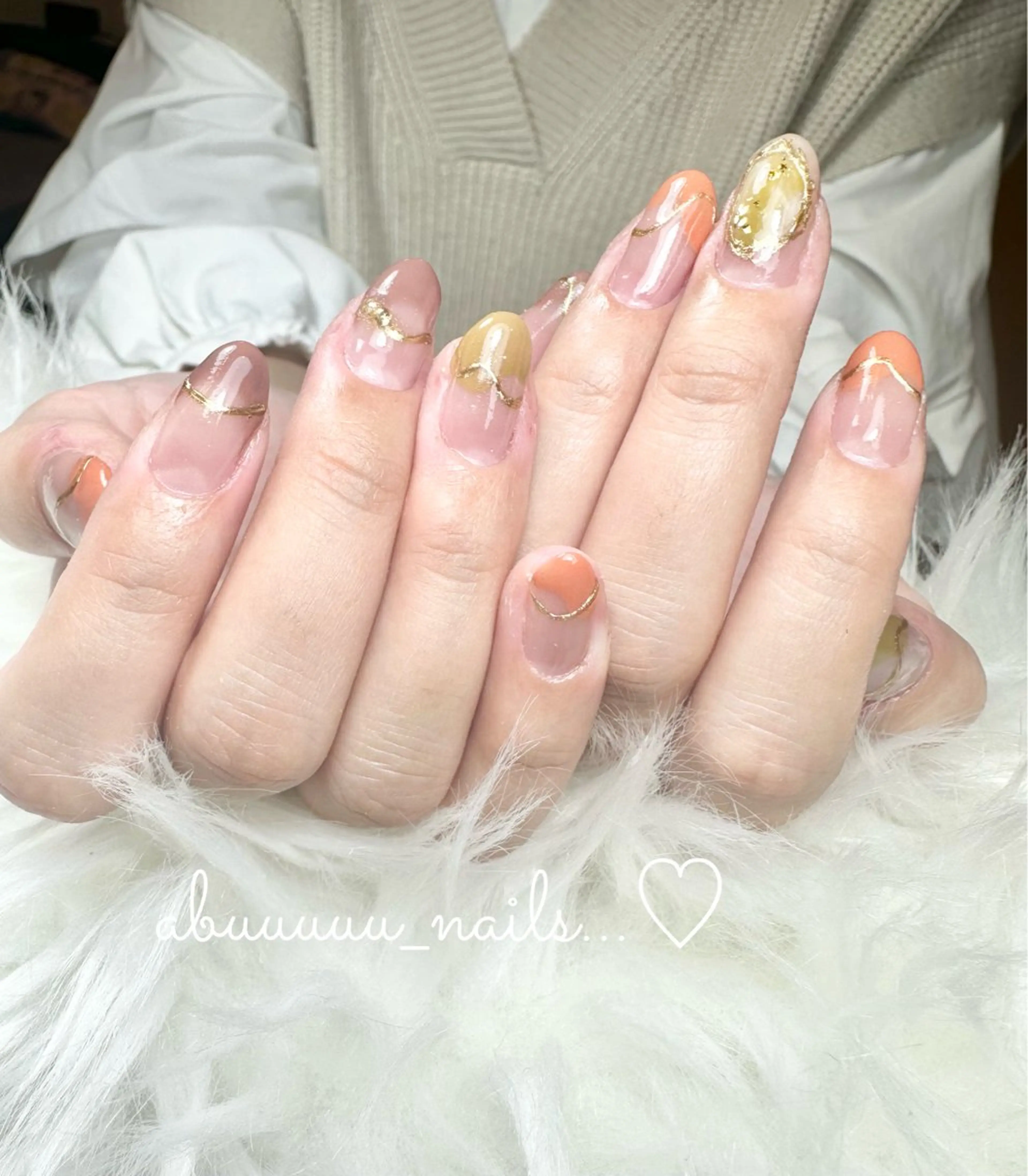 ネイル アートネイル フレンチネイル ミラーネイル ニュアンスネイル ハンドネイル abuuuuu nailsのネイルデザイン