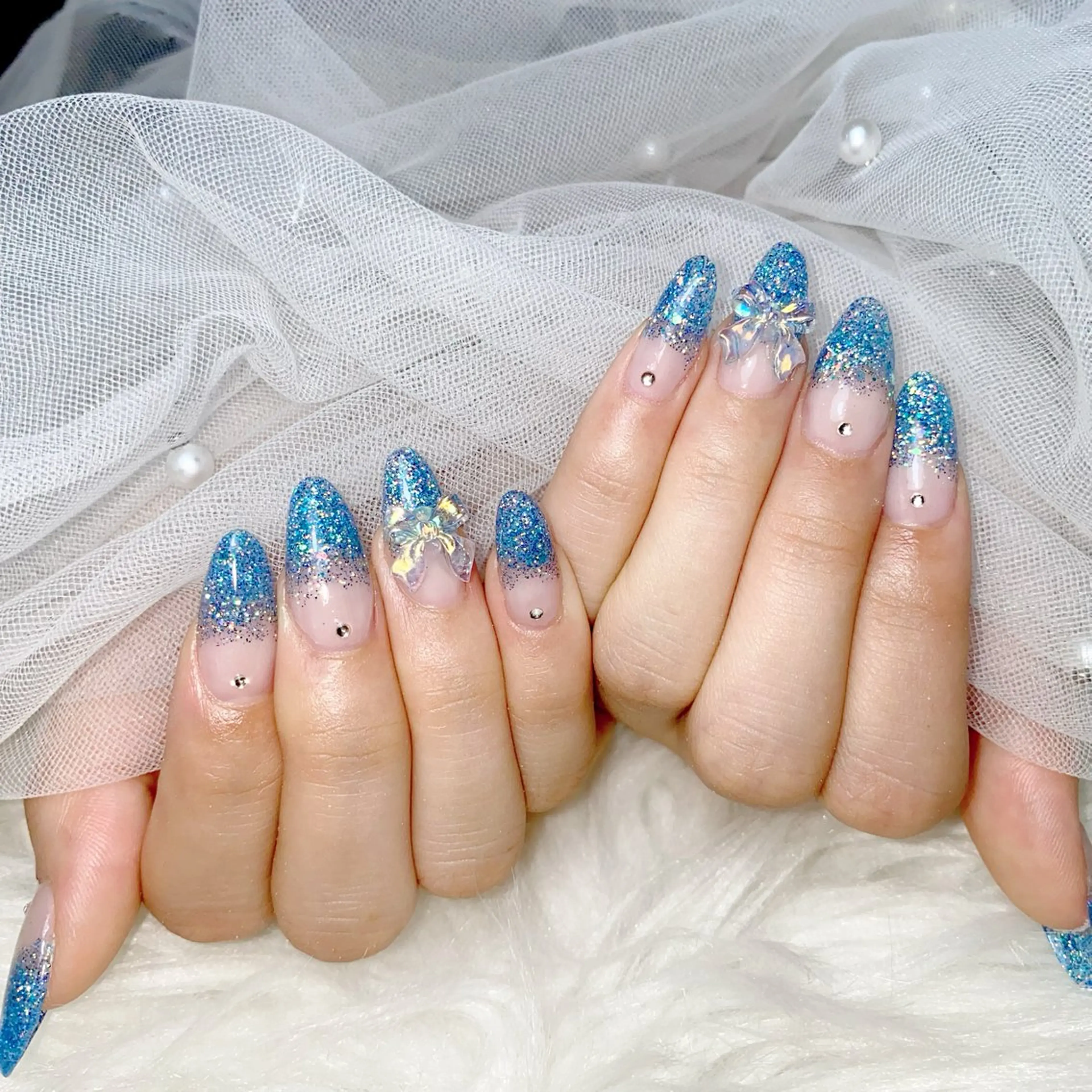 ネイル ラメ(グリッター) ラメグラデーション スカルプネイル Feel千葉♡ Akaneのネイルデザイン