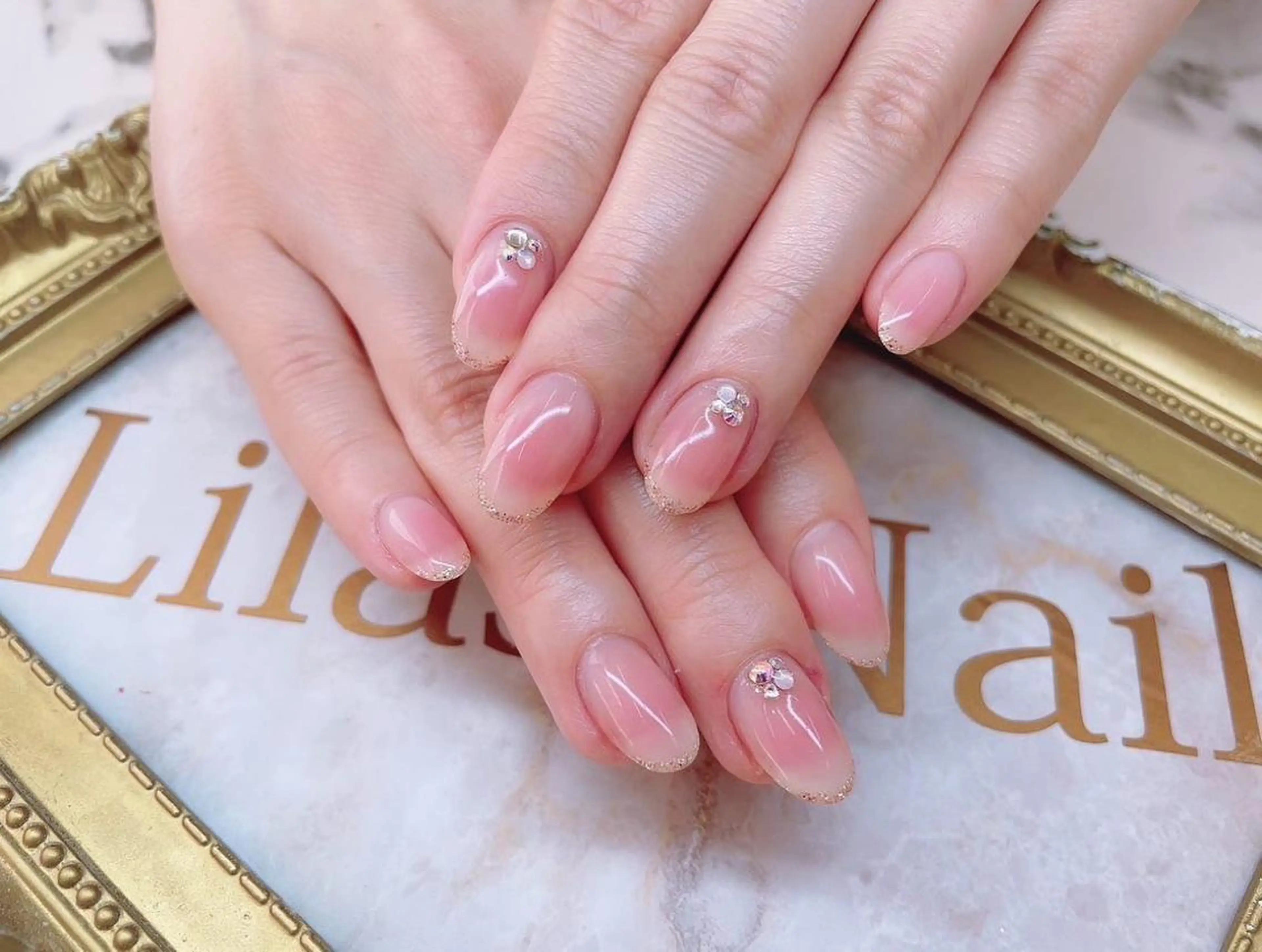 ネイル チークネイル 入学式 ジェルネイル 卒業式 ハードジェル Lilas Nailのネイルデザイン