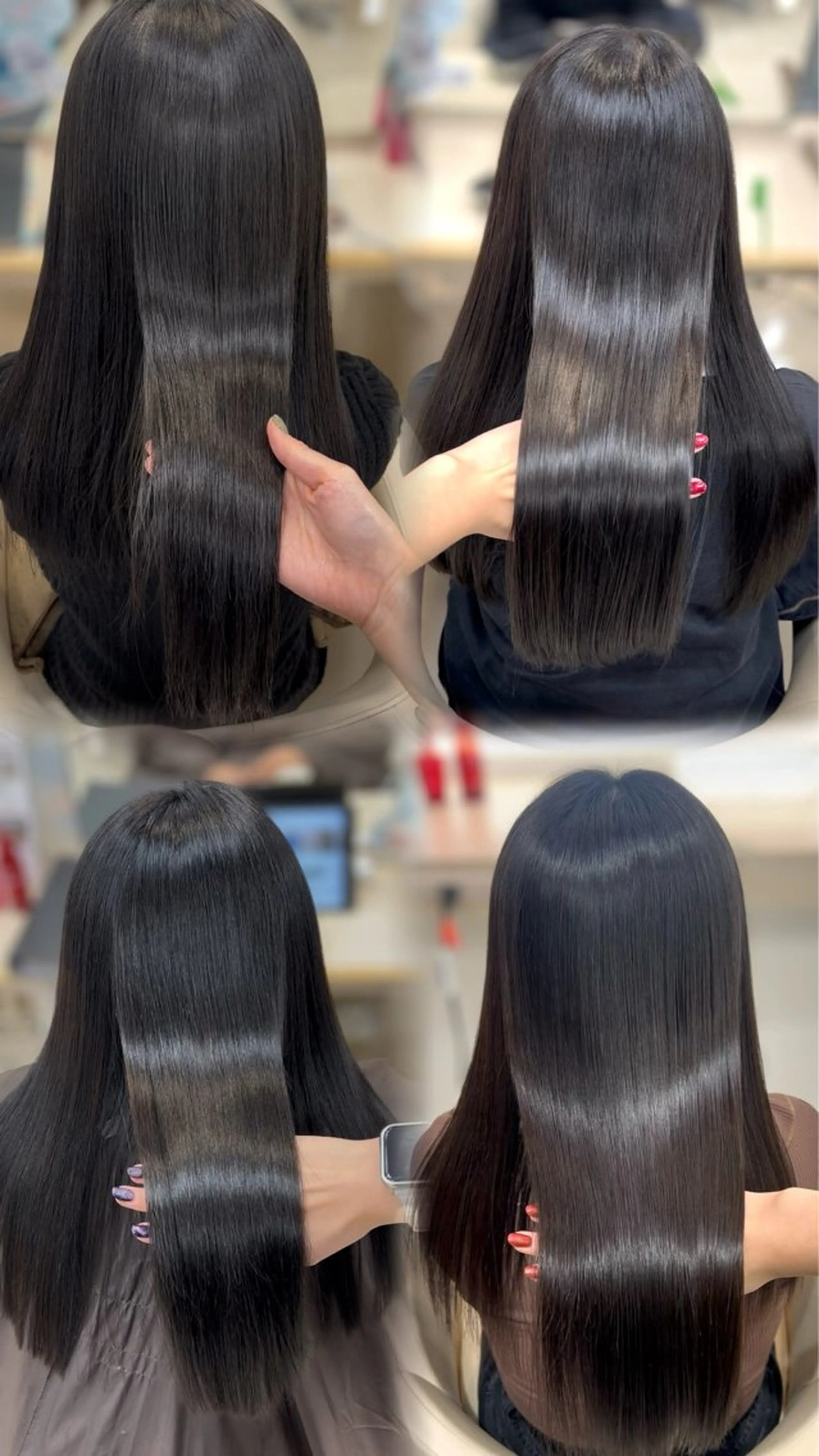 ロング カラー ヘアカラー トリートメント ヘアセット ベージュ/つや髪/ レイヤー／ゆいなのヘアスタイル