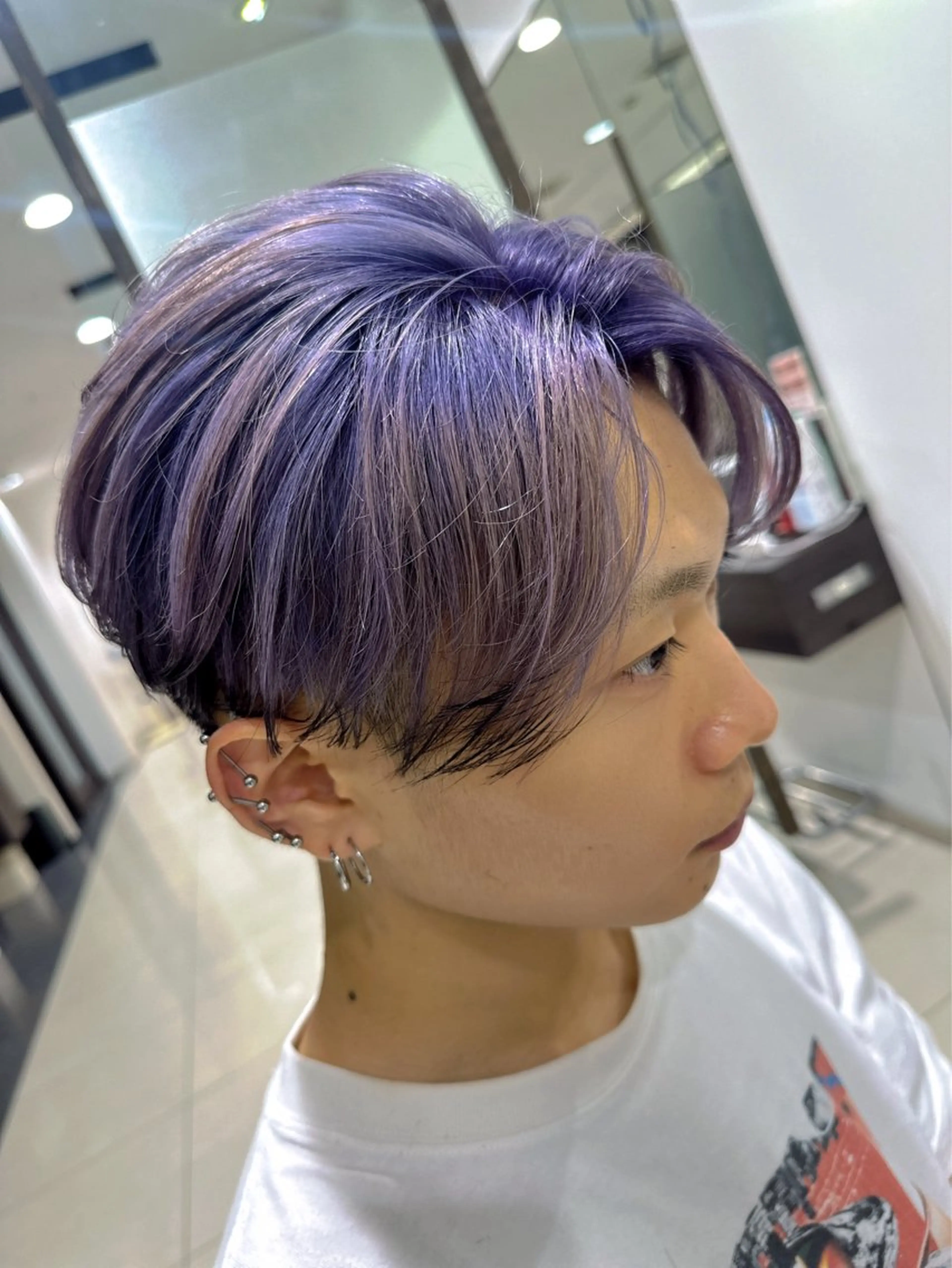 メンズ レイヤー 艶々カラーのヘアスタイル