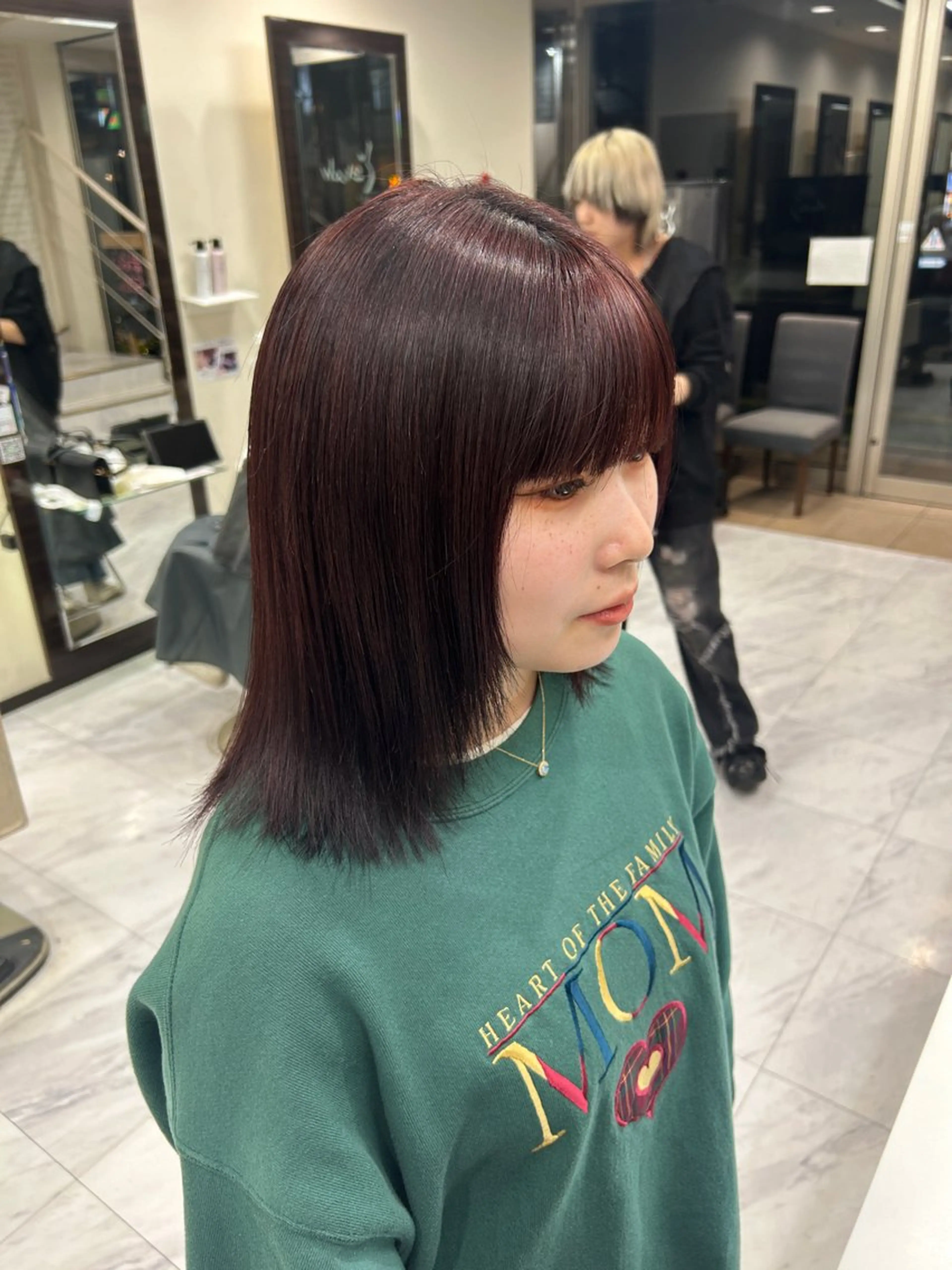 ミディアム カラー レッドカラー ヘアカラー 透明感/ブリーチカラ ー🦋Rico🦋のヘアスタイル