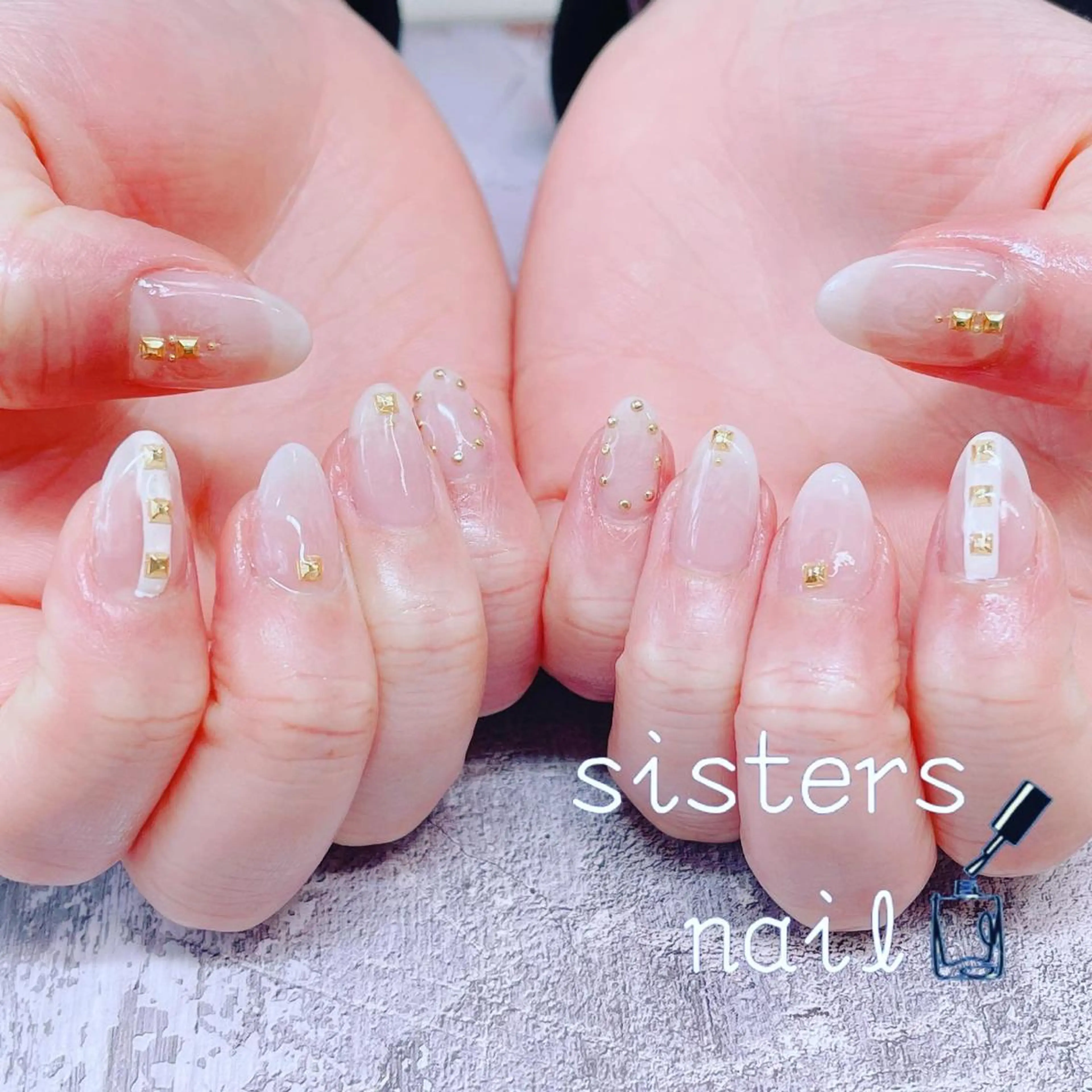 ネイル アートネイル クリアネイル グラデーション 持ち込み オフィスネイル ハンドネイル ハンドケア sisters nail.fのネイルデザイン