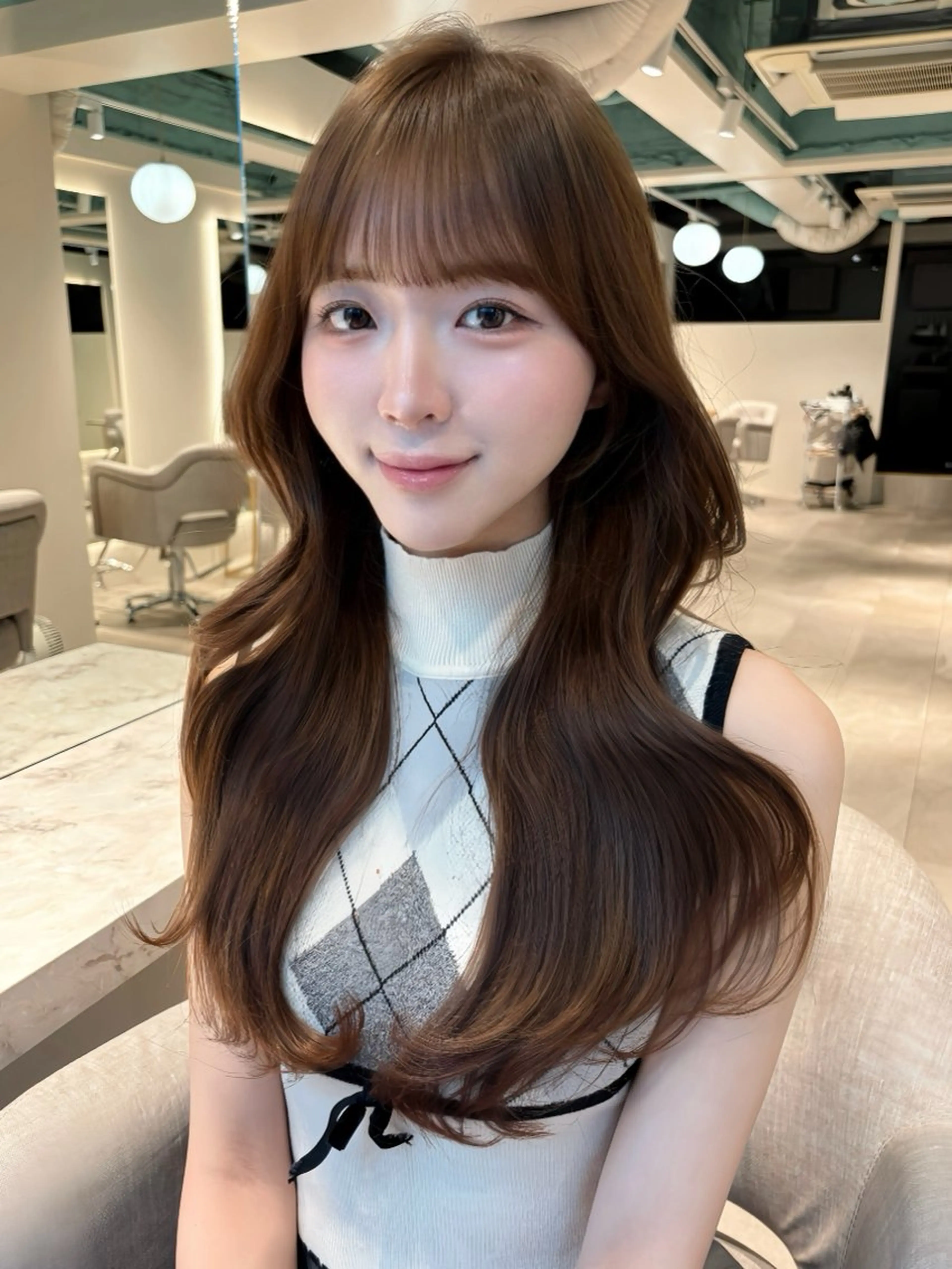 ロング くびれヘア レイヤーカット レイヤーカット/ 透明感カラー🤍楓のヘアスタイル