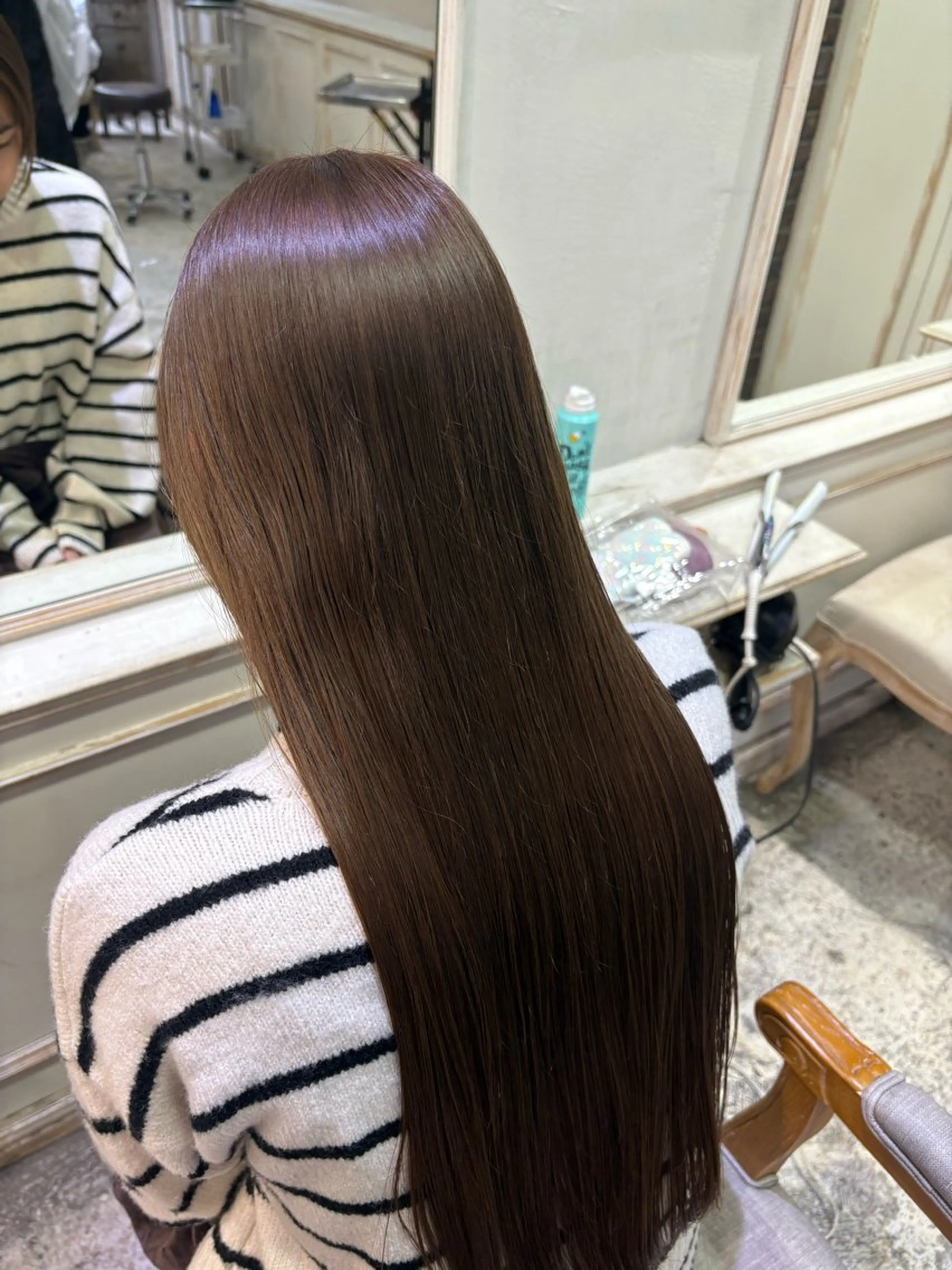 ロング カラー ブラウンカラー ナチュラルブラウン トリートメント 💕ハイトーン/ダメ ージ特化/MAO💕のヘアスタイル