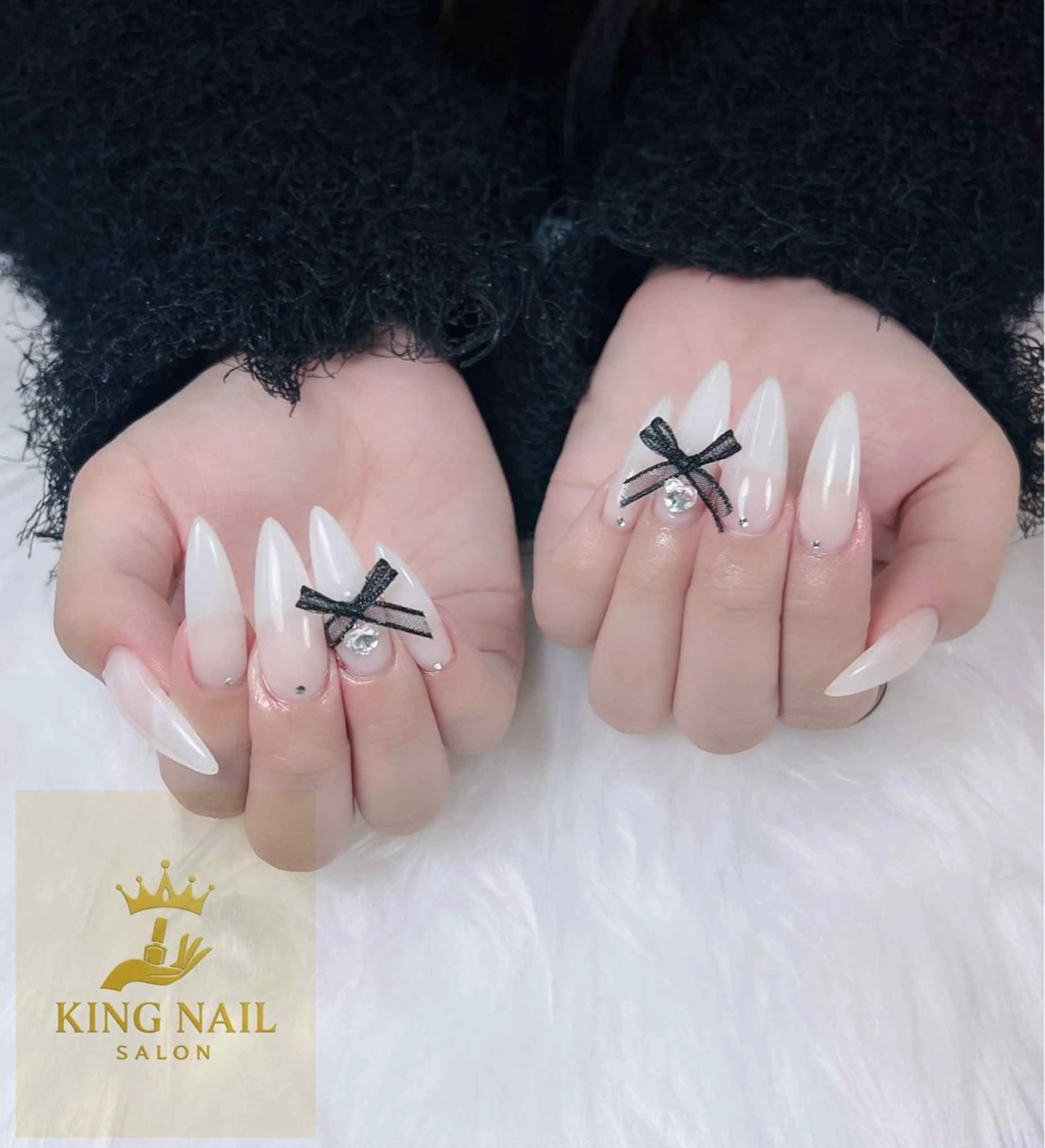 ネイル 長さ出し 韓国ネイル ニュアンスネイル ストーンネイル ハンドネイル King Nail_Salonのネイルデザイン
