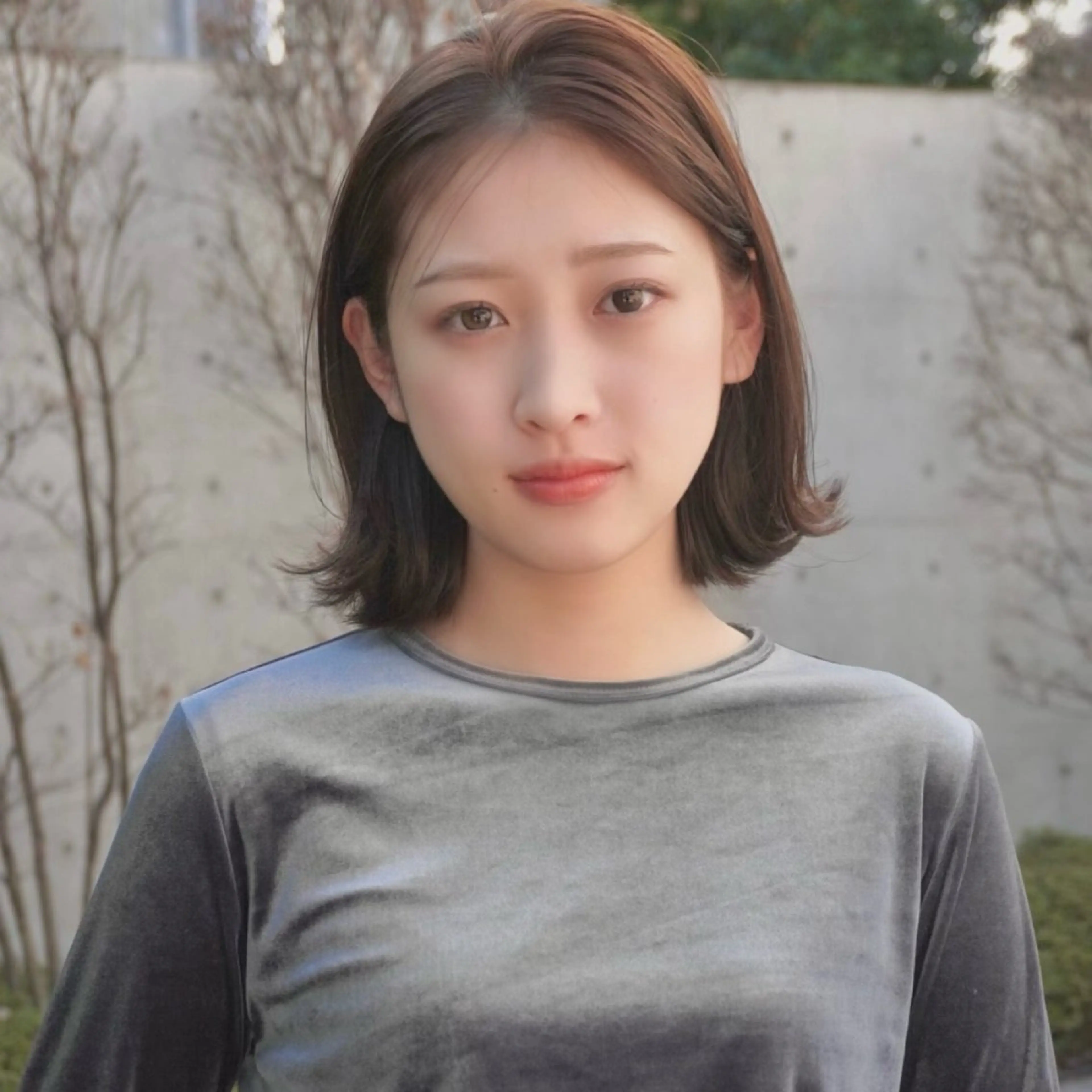 ミディアム ボブ 外ハネヘア カット ボブ/縮毛矯正/ レイヤー/塚田のヘアスタイル