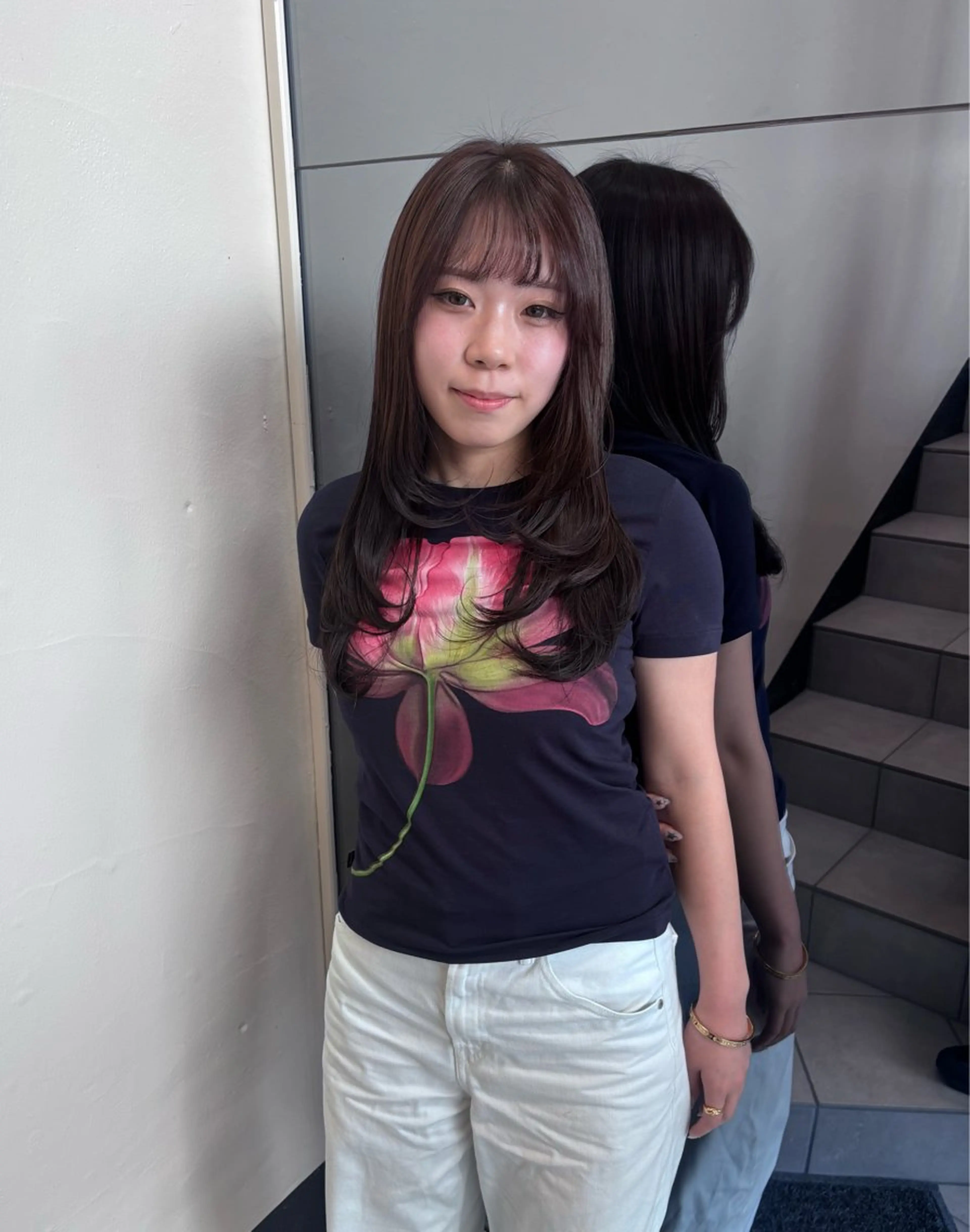 セミロング カット ヘアカラー 竹田 佳奈のヘアスタイル