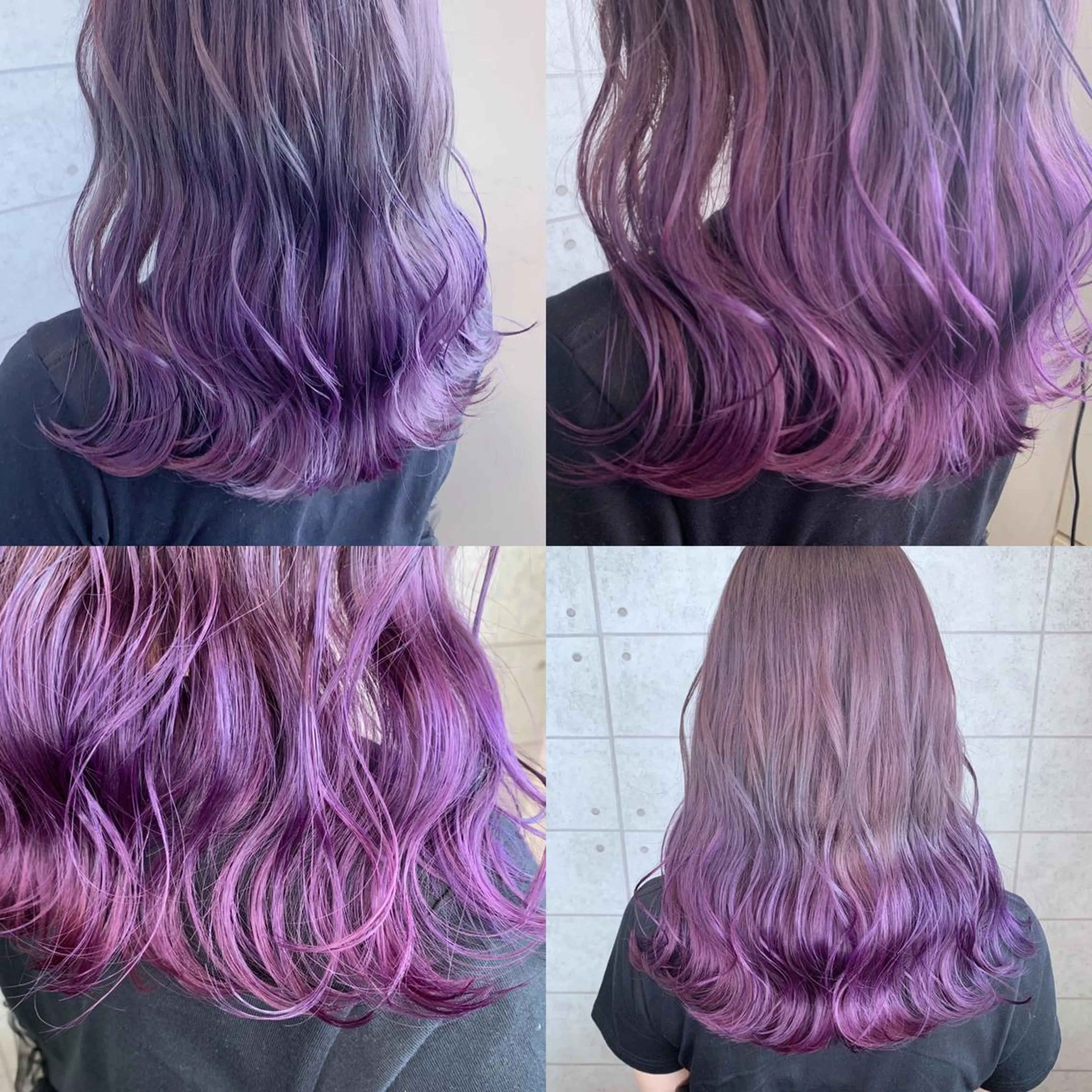 ロング カラー ヘアアレンジ グラデーションカラー パープルカラー トリートメント 🌿‬ ܸAir 透明感🌱西村知佳のヘアスタイル