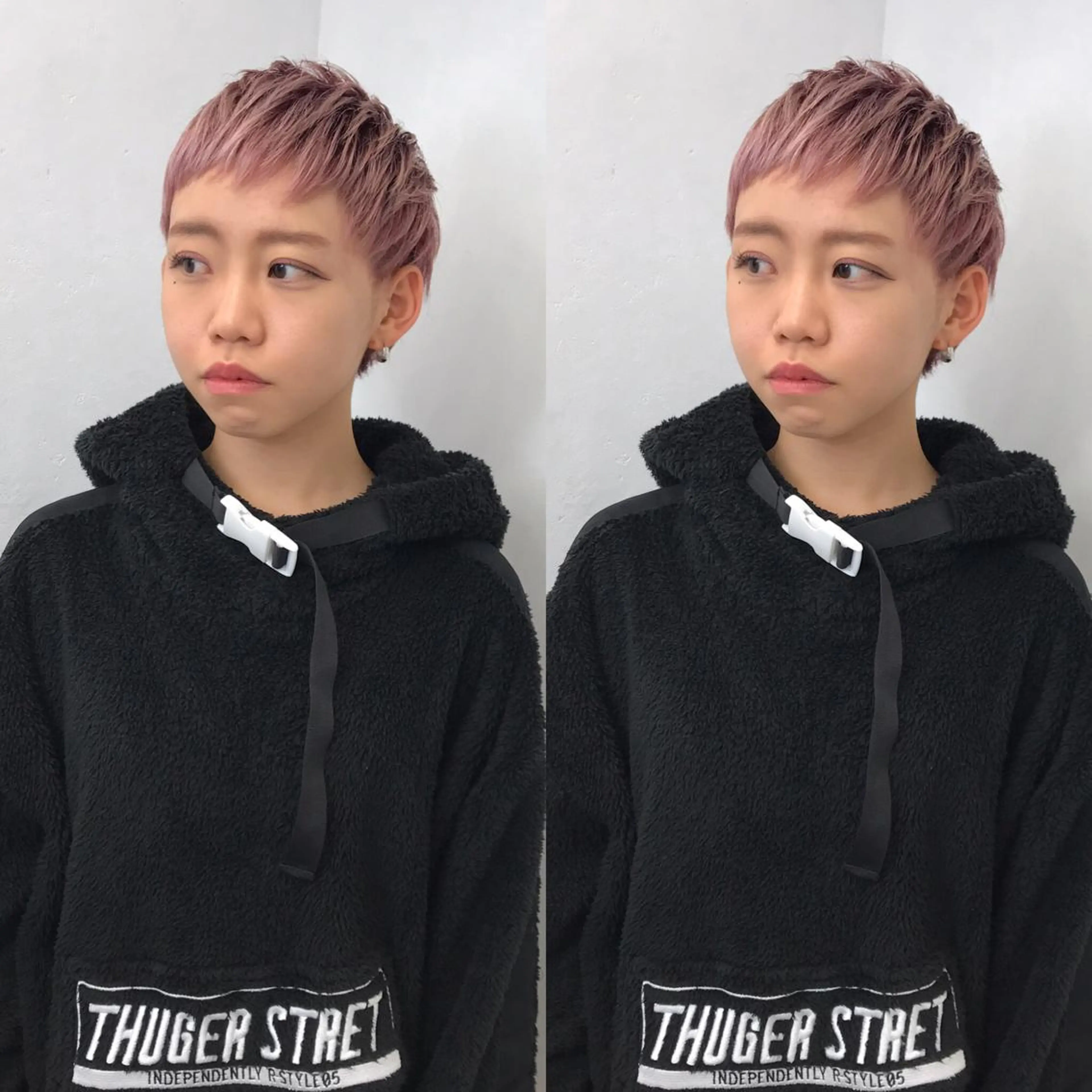 ショート カラー ベージュカラー ピンクカラー ピンクベージュ ヘアカラー TATSUYA アートディレクターのヘアスタイル