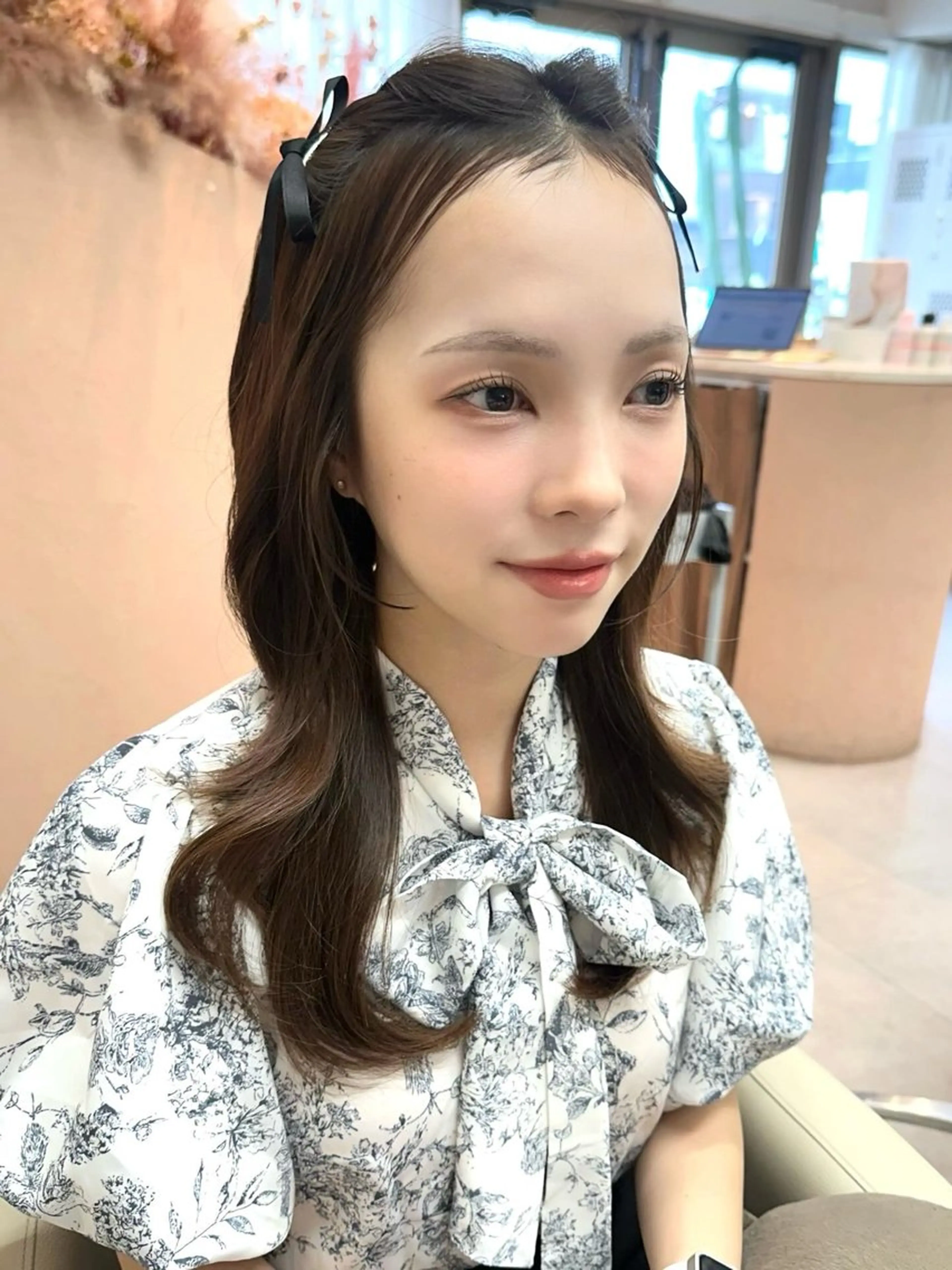 セミロング パーマ セミロングパーマ チャンモリパーマ 韓国ヘア🦢🖤 Sayumiのヘアスタイル