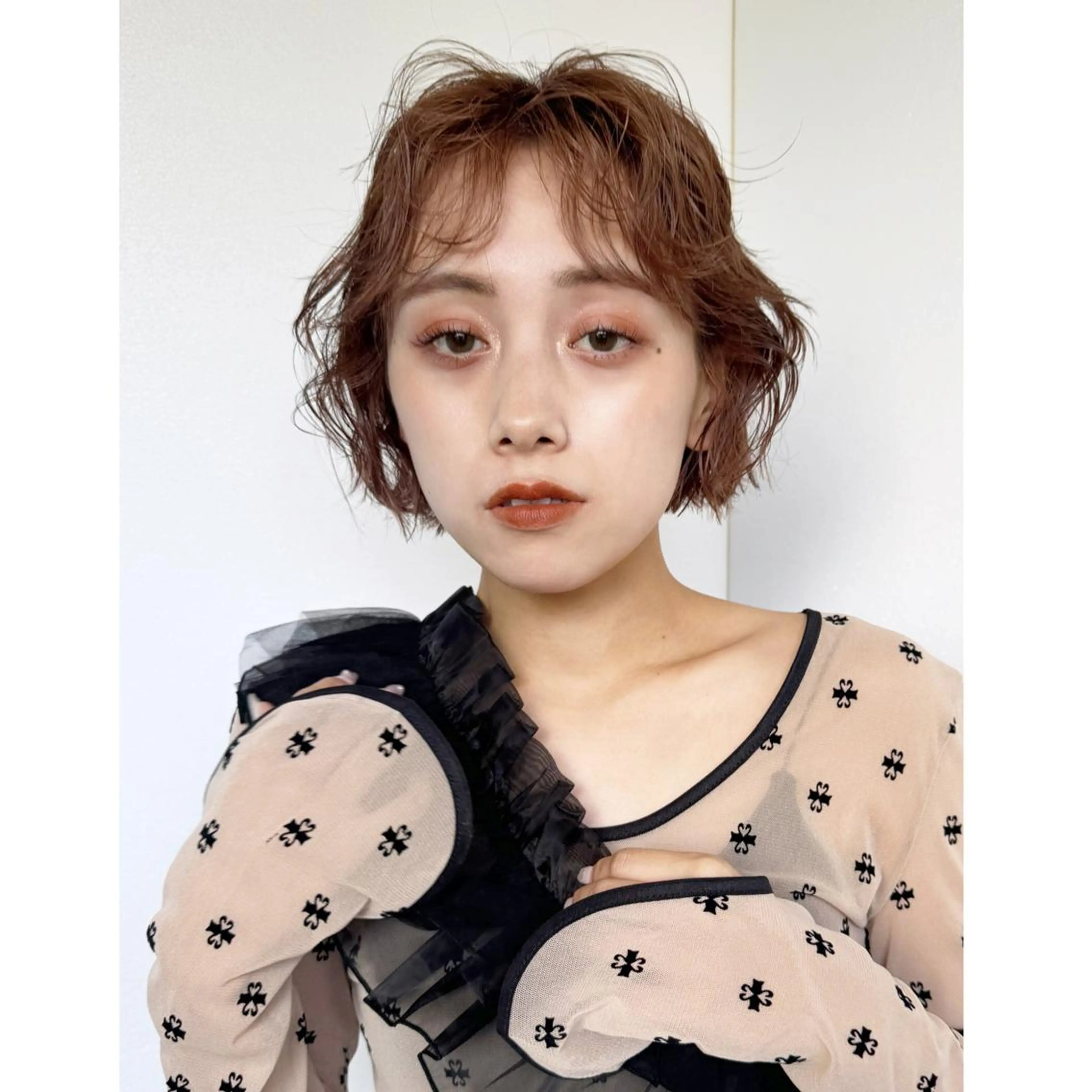 ミディアム カラー ミディアムパーマ ボブ カット トリートメント ITbyALBUM 藤沢店のヘアスタイル