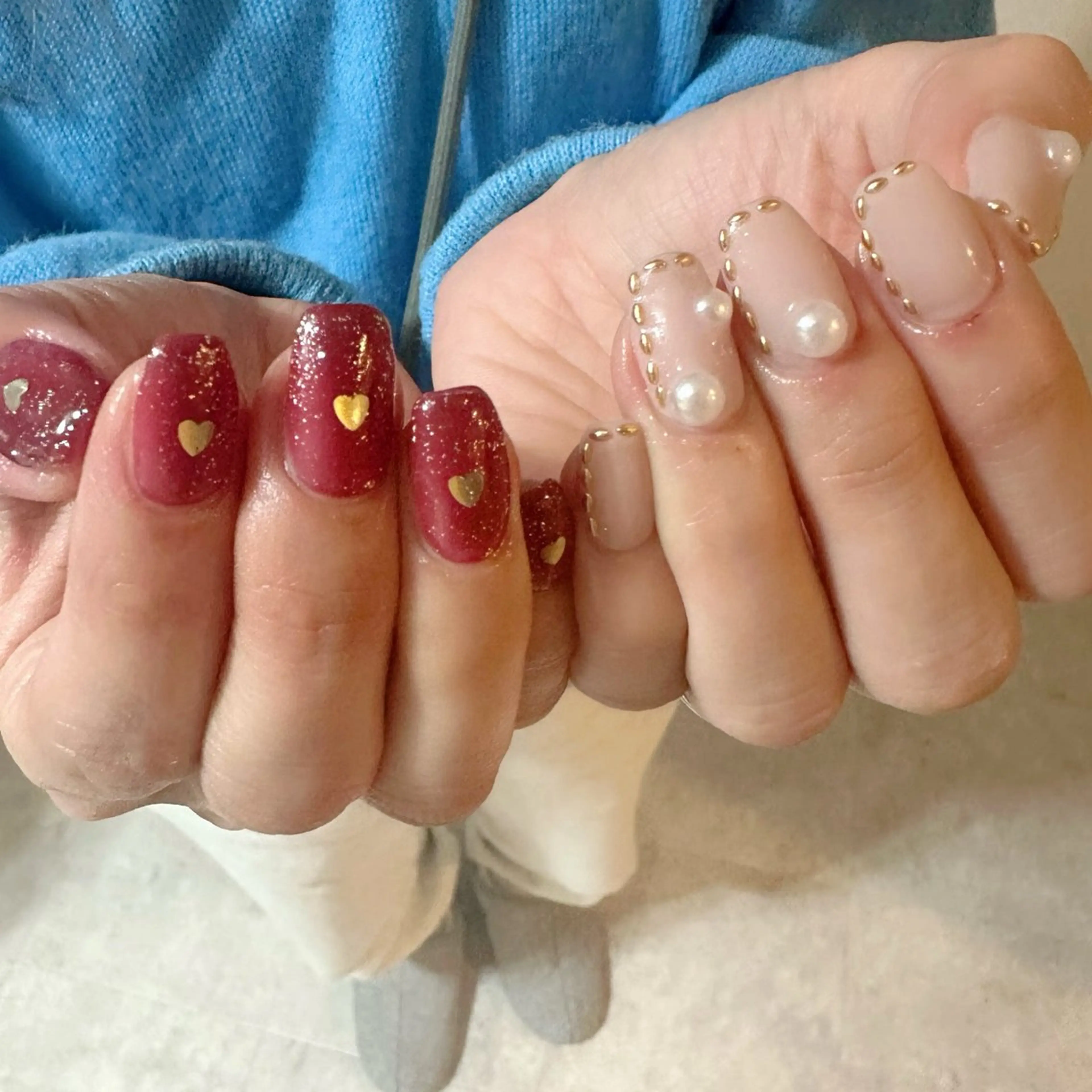 ネイル クリアネイル ハート 氷ネイル・うるうるネイル 韓国ネイル ニュアンスネイル 🪞KAPE NAIL 🪞のネイルデザイン